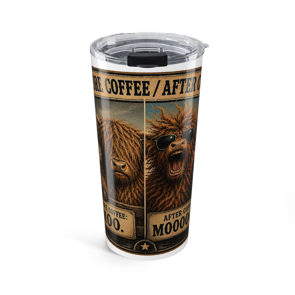 Before Coffee. After Coffee Highland Cow Tumbler 20oz