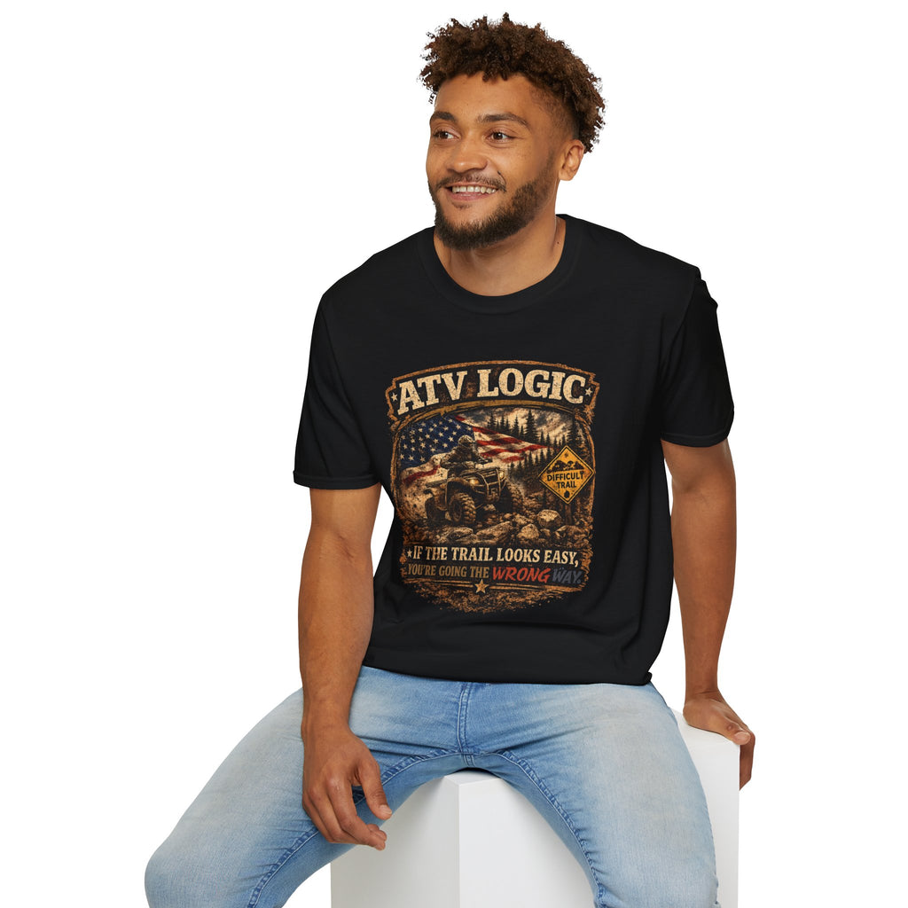ATV Logic T‑Shirt — American Flag Off‑Road ATV Graphic Tee