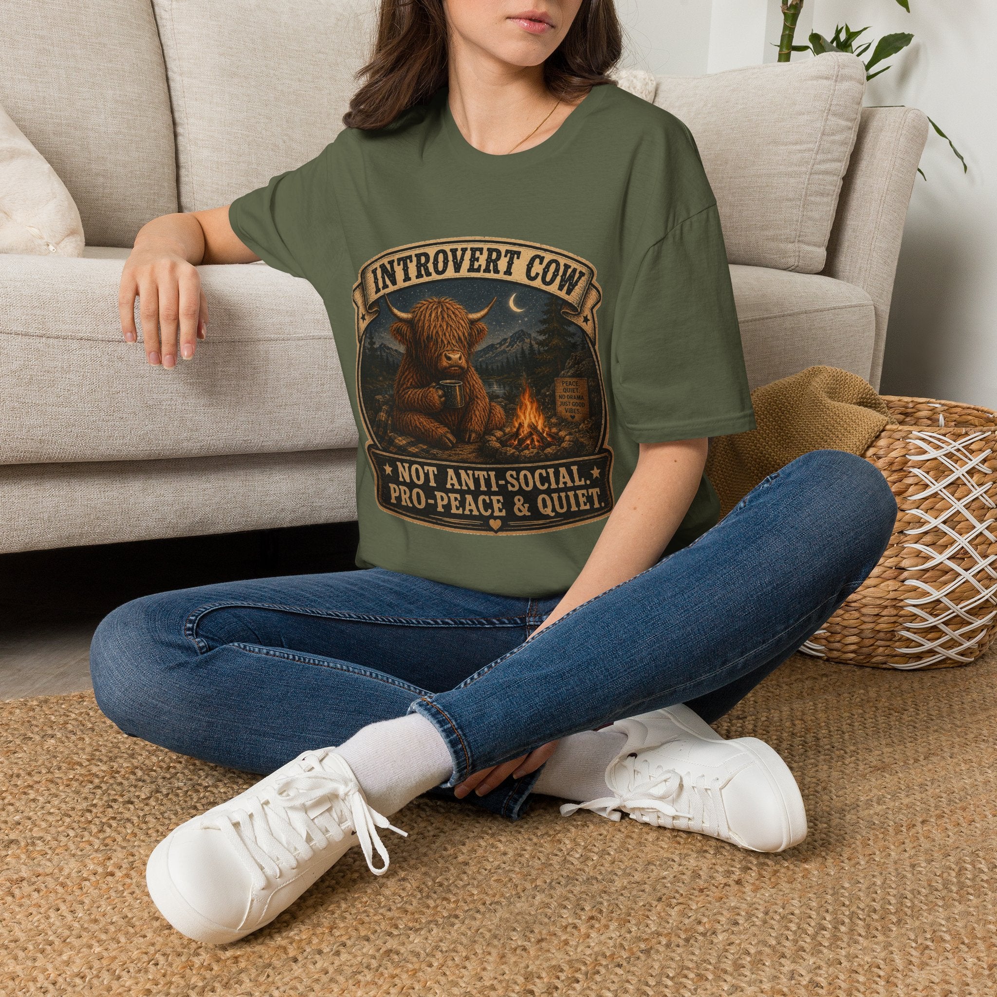 Inrovert Highland Cow Unisex Softstyle T-Shirt