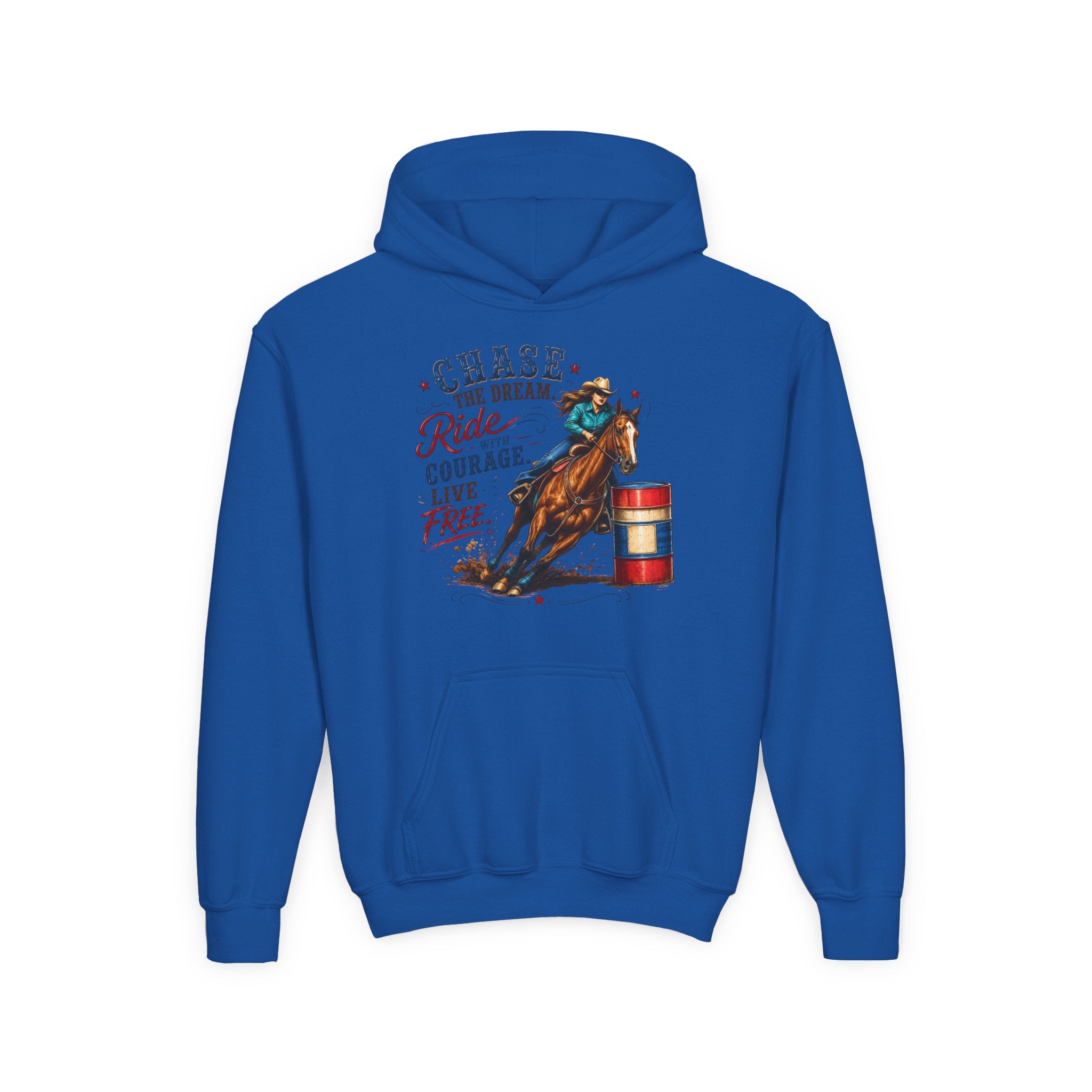 Chase the Dream with Courage Youth Heavy Blend Hooded Sweatshirt