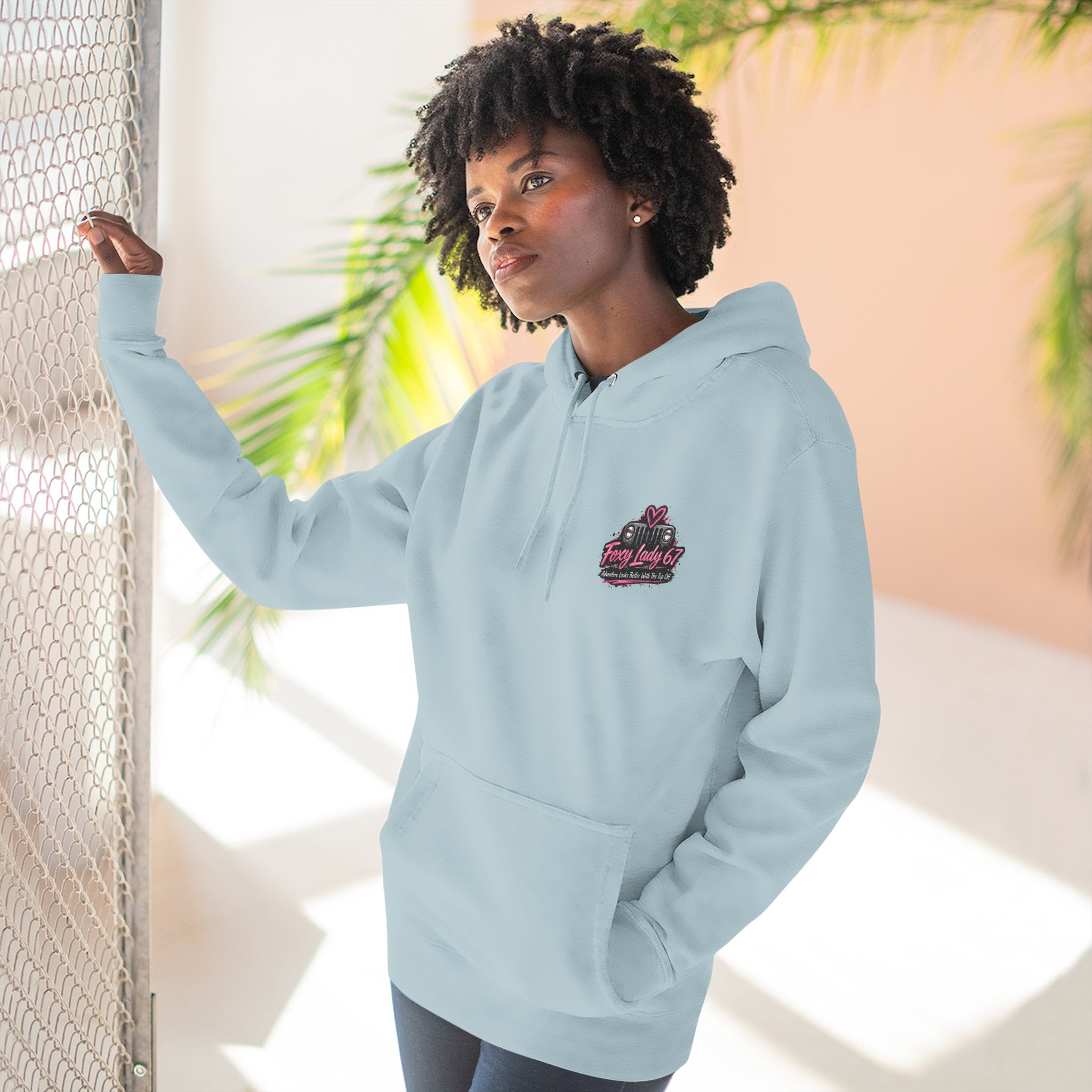 Let's Get Naked Jeep (design on front and back) Three-Panel Fleece Hoodie