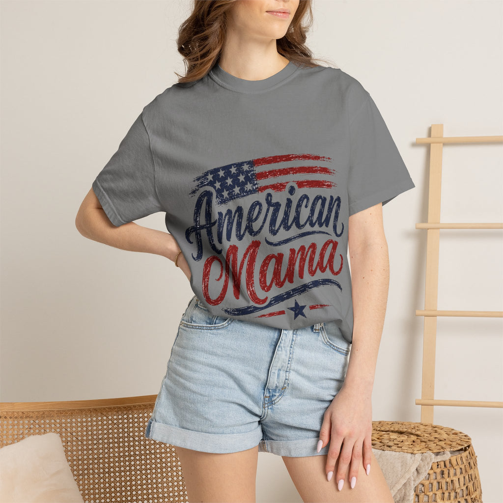 American Mama T-Shirt — Patriotic Flag Mom Tee for Mother’s Day & 4th of July