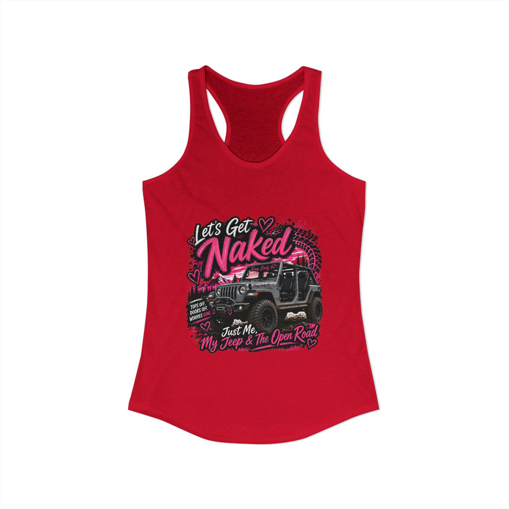 Let's Get Naked Jeep Women's Ideal Racerback Tank