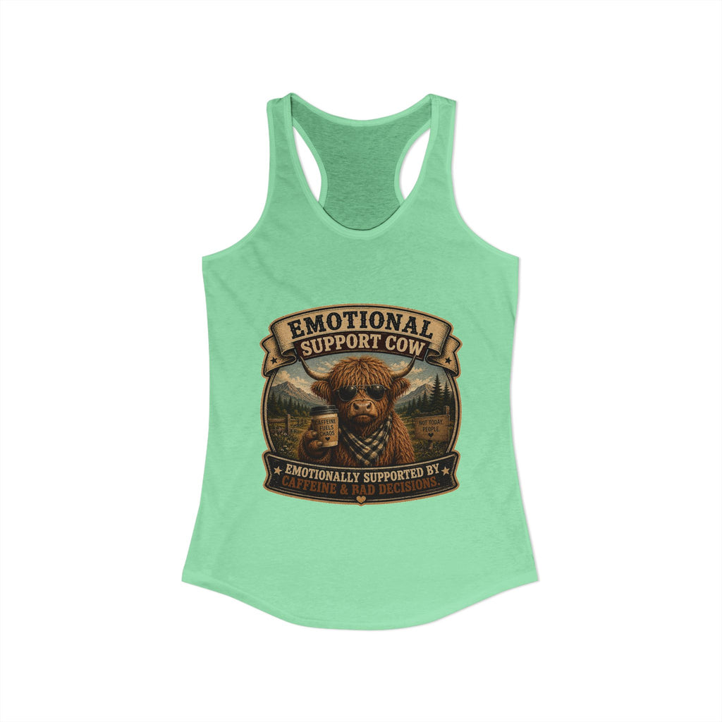 Emotional Support Cow Women's Ideal Racerback Tank