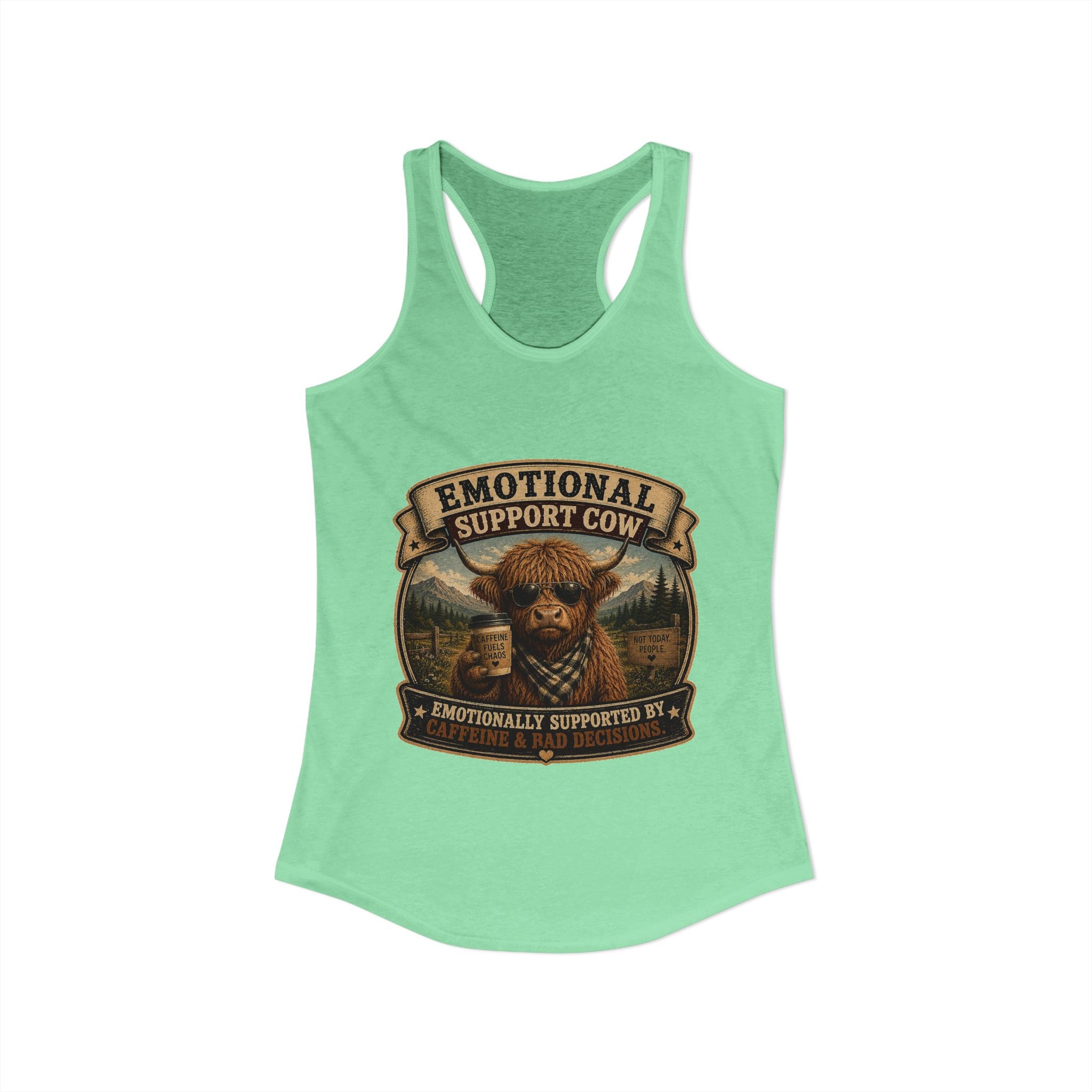Emotional Support Cow Women's Ideal Racerback Tank