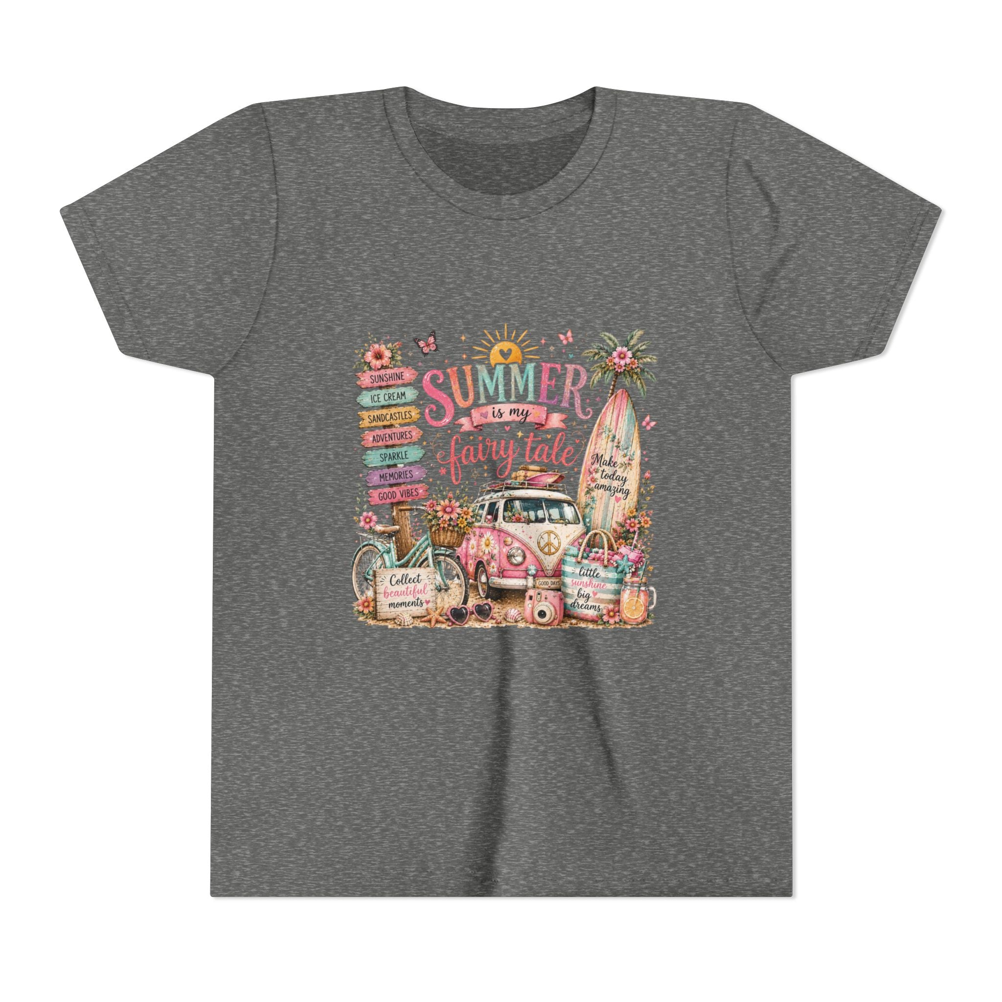 'Summer Fairy Tale' Retro Van Surf Graphic - Youth Tee