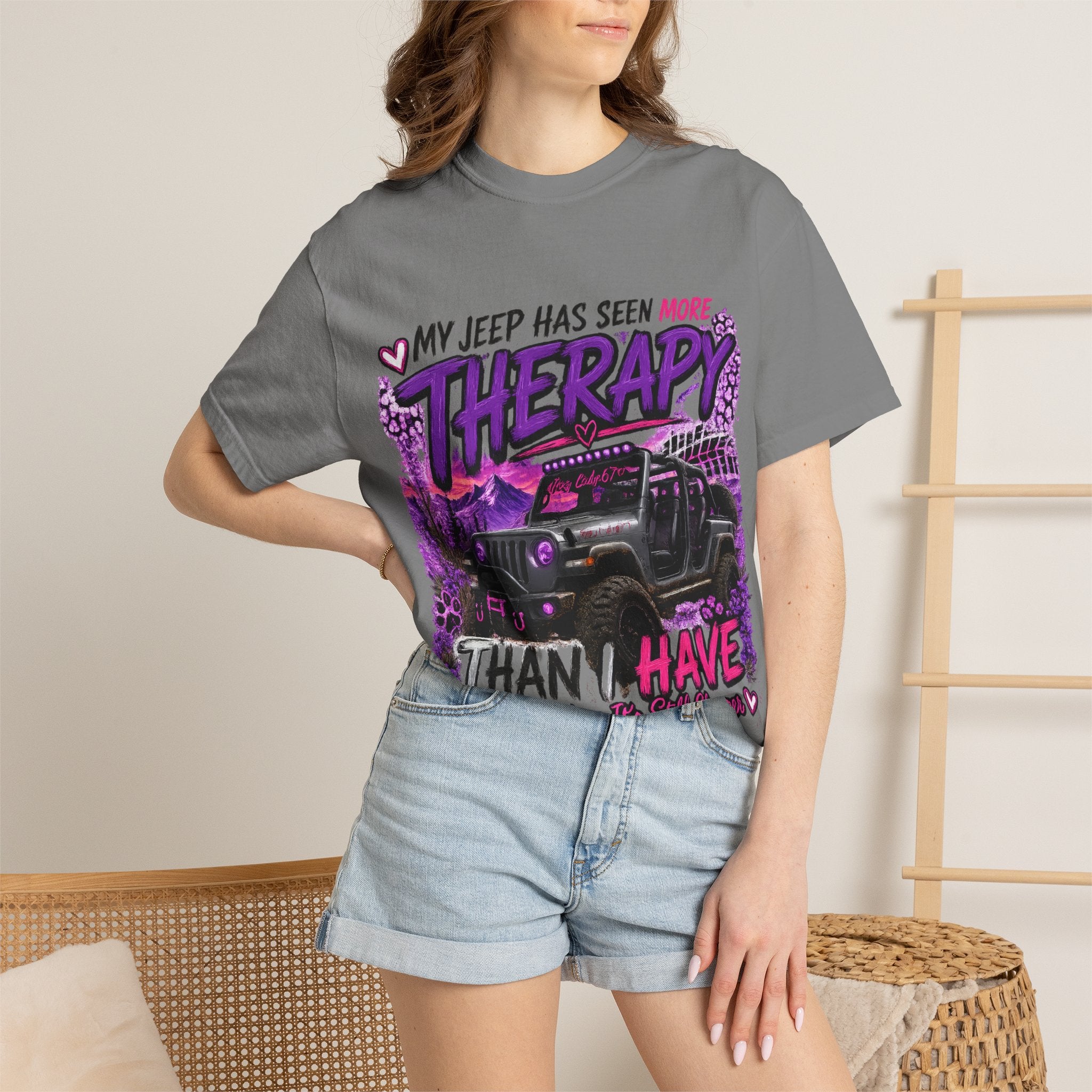 Jeep Therapy T-Shirt — My Jeep Has Seen More Therapy Than I Have Off-Road Tee