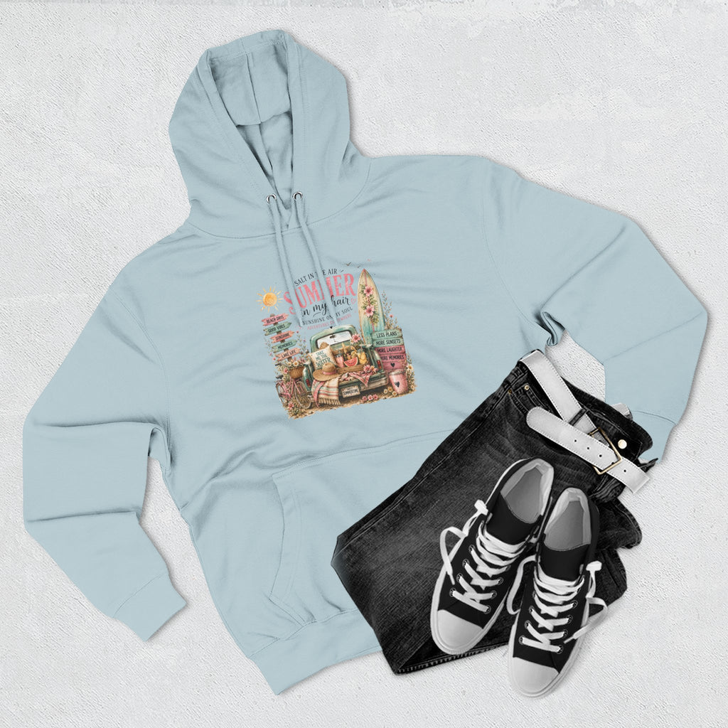 Salt in the Air Summer In my Hair - Women's Pull Over Hoodie