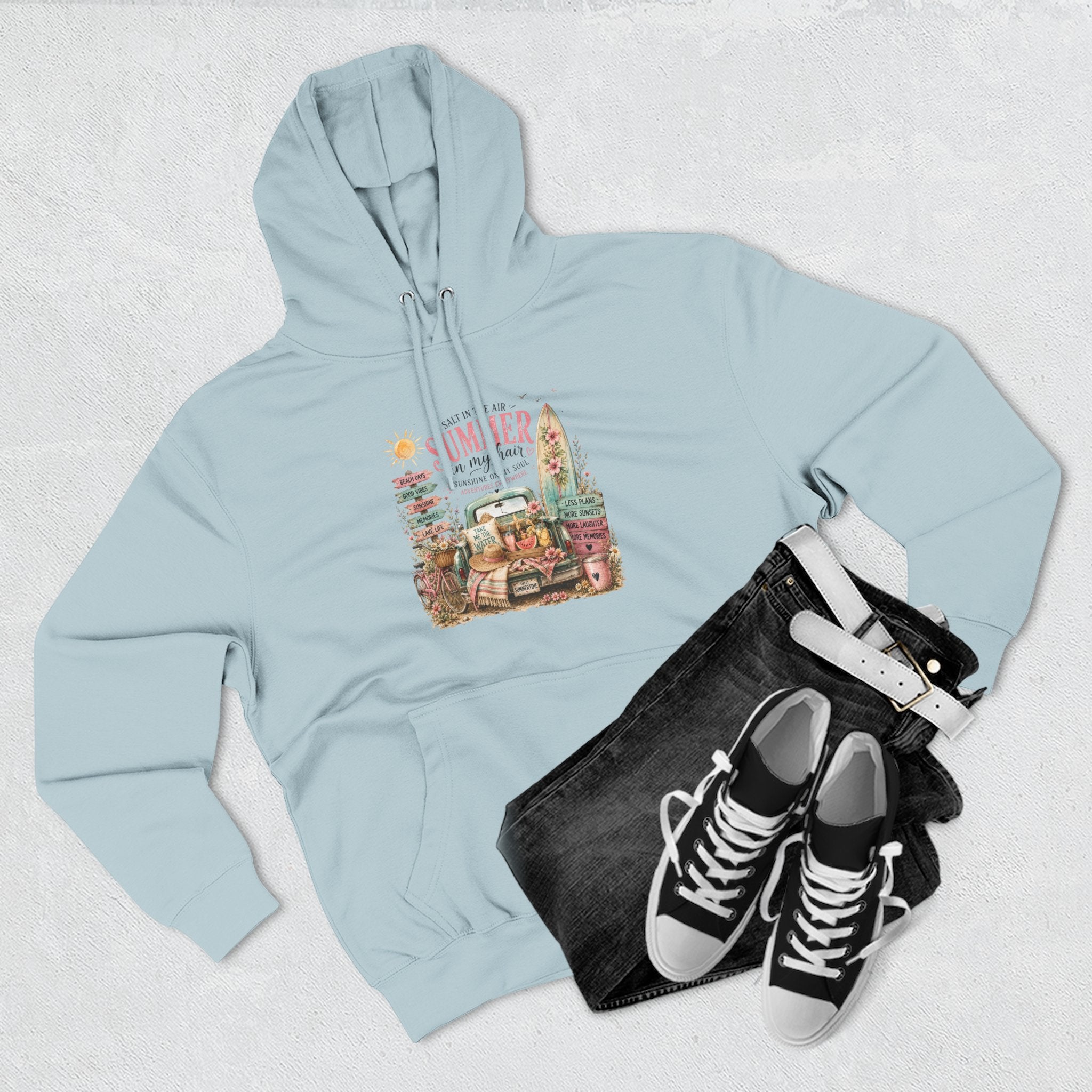 Salt in the Air Summer In my Hair - Women's Pull Over Hoodie