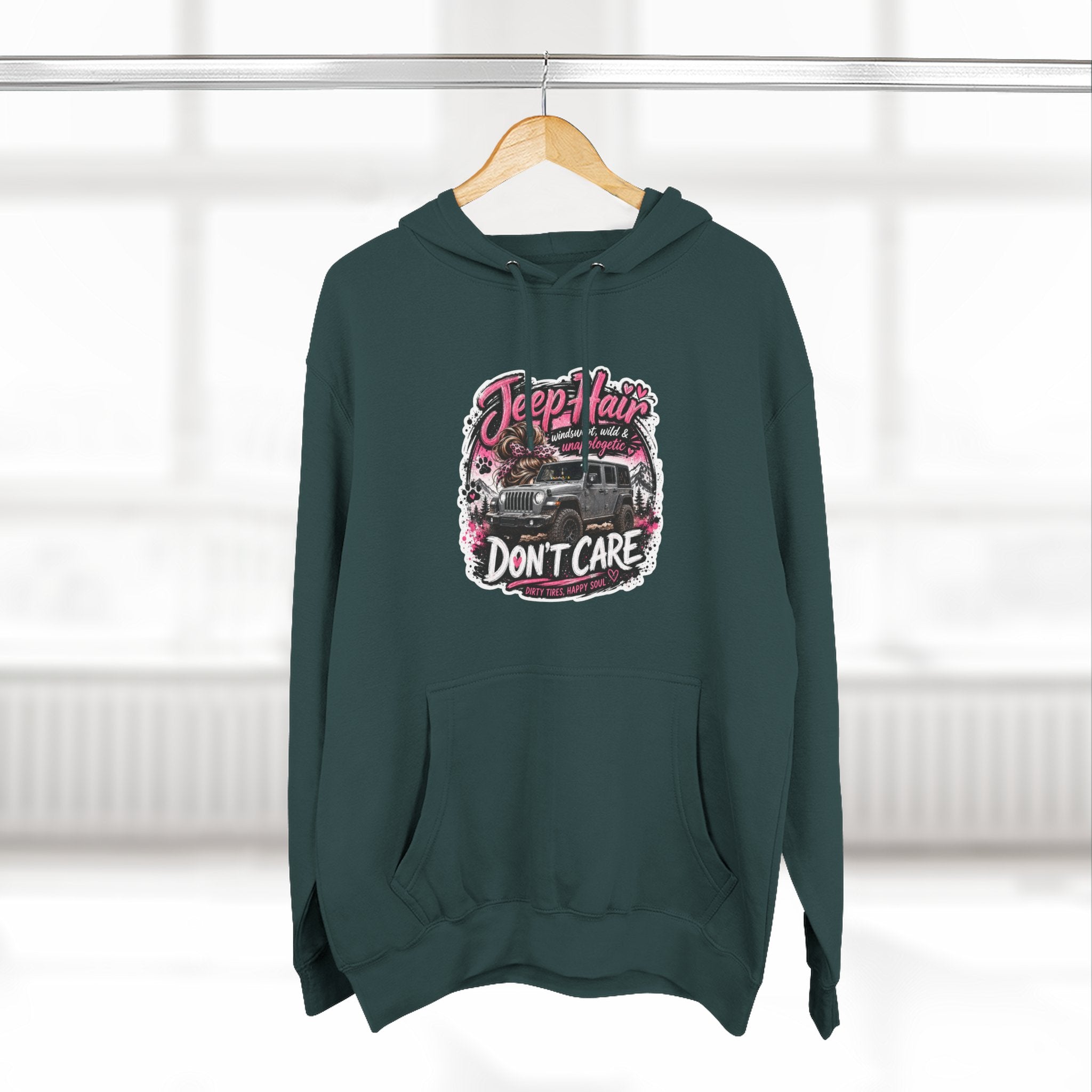 Jeep Hair Don't Care Three-Panel Fleece Hoodie