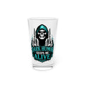 Dark Humor Keeps Me Alive Grim Reaper Teal Pint Glass, 16oz