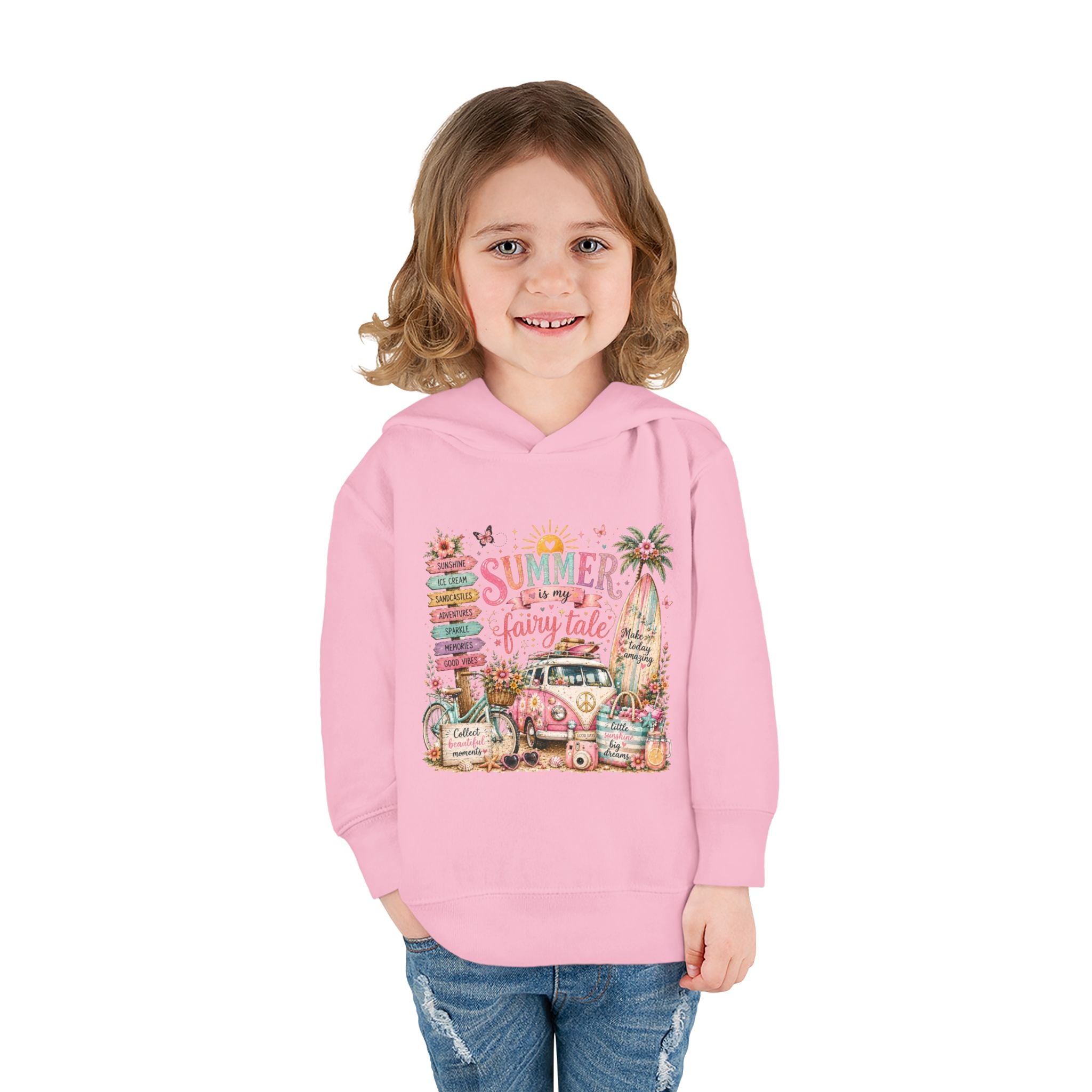 "Summer Is My Favorite Fairy Tale" Cute Beach Camper Pullover – Toddler Hoodie