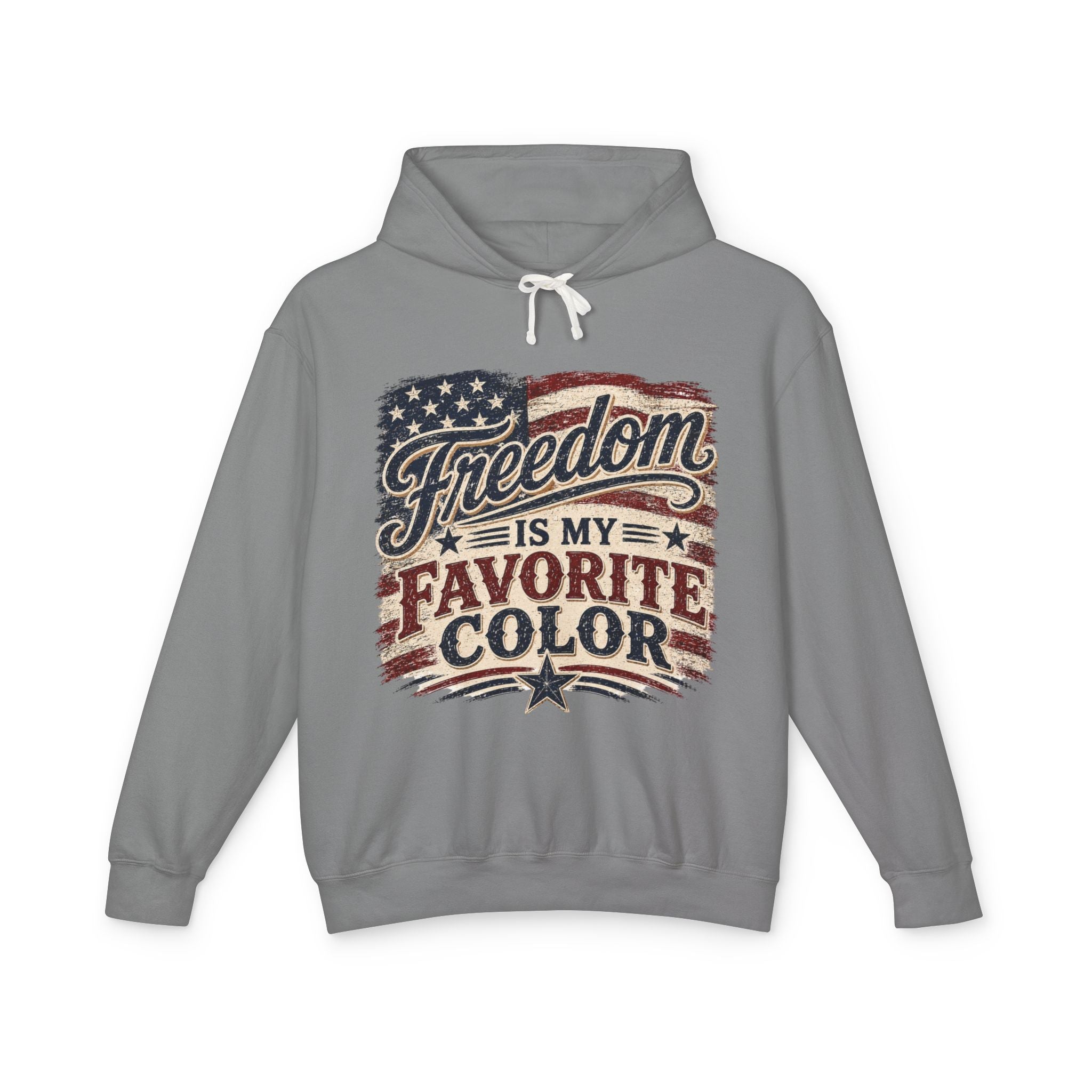 Freedom Is My Favorite Color Hoodie — Patriotic Flag Graphic Sweatshirt