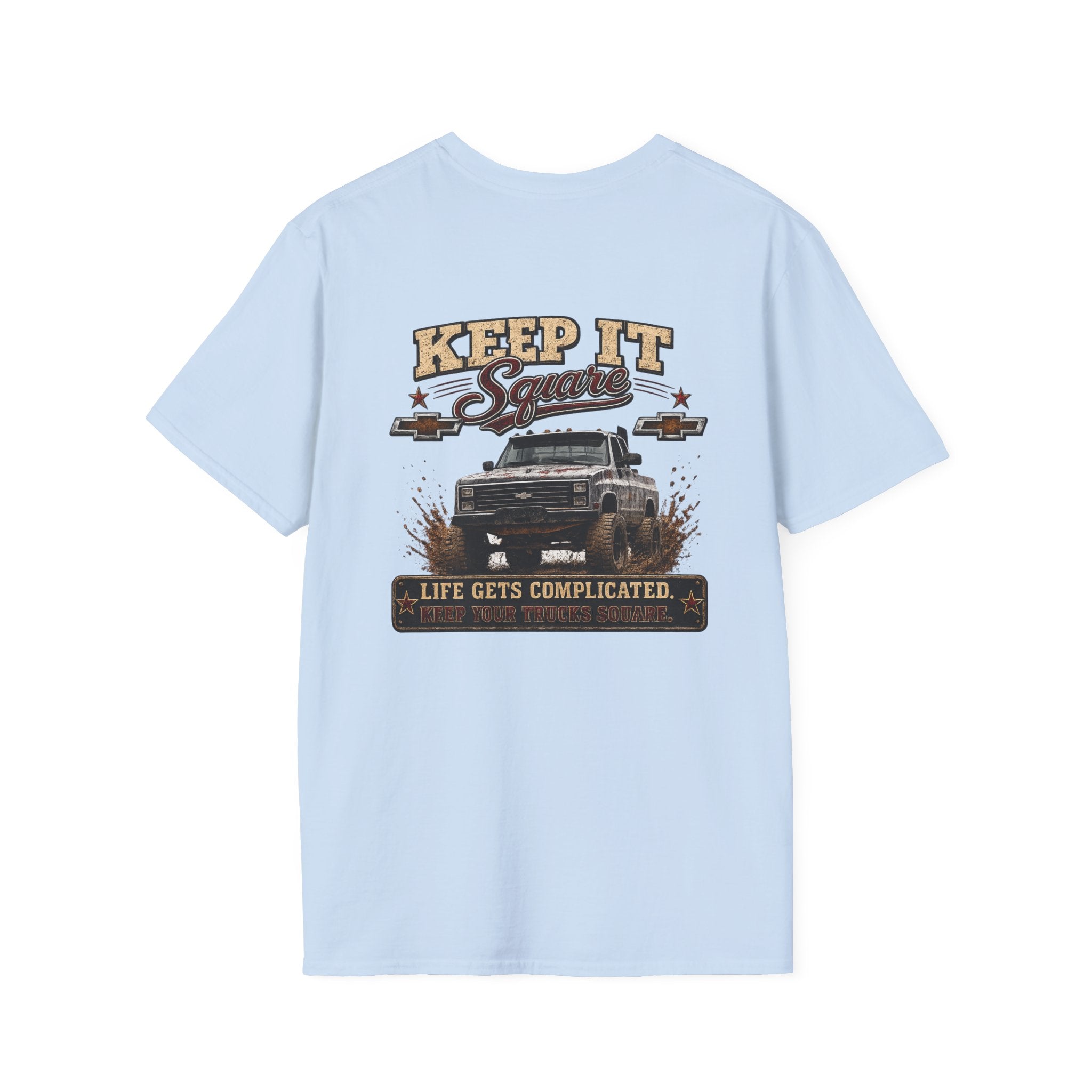 Keep It Square - Chevrolet K30 Vintage Truck Patch T-Shirt — Classic Chevy Pickup Design