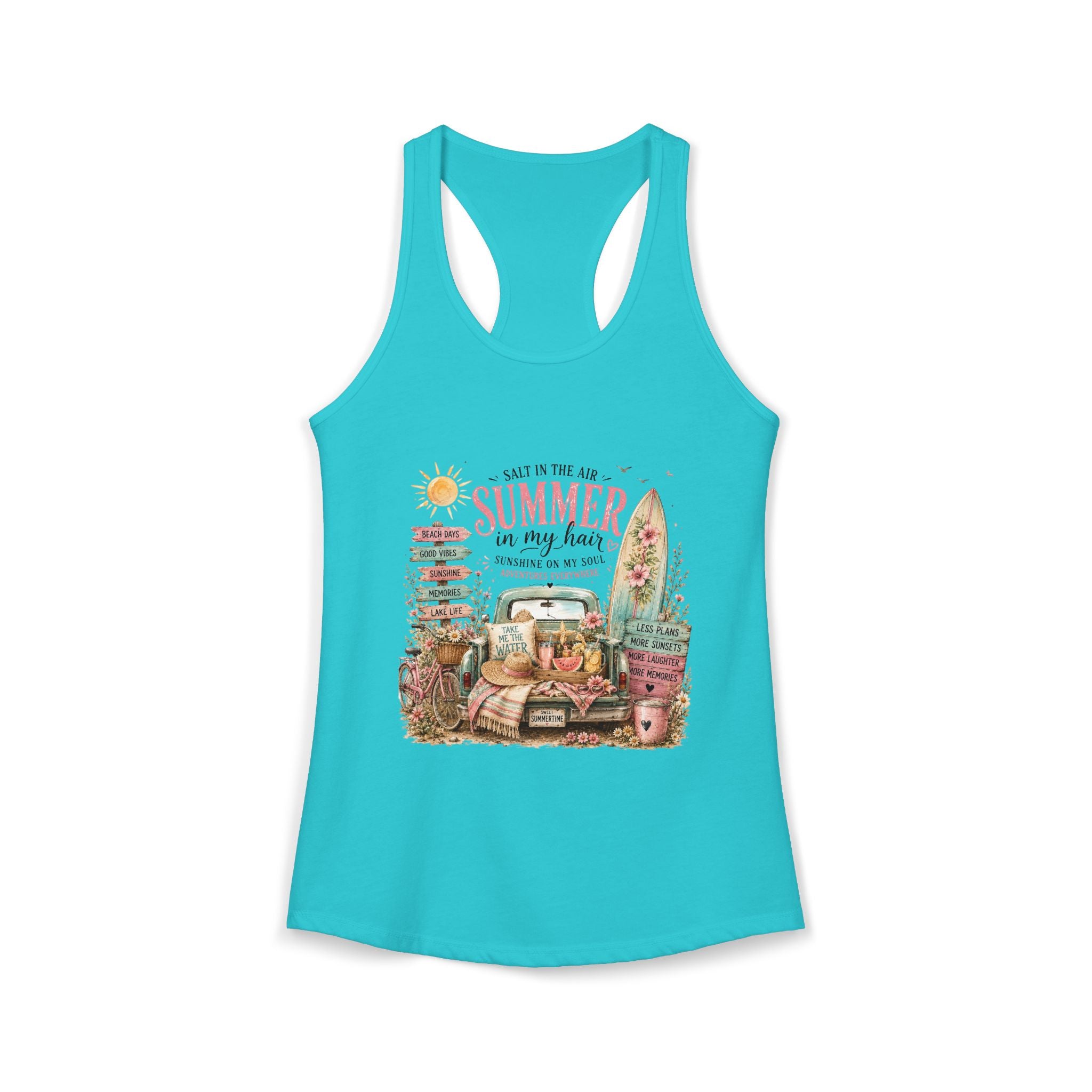 Salt In the Air Summer in my Hair - Women's Ideal Racerback Tank