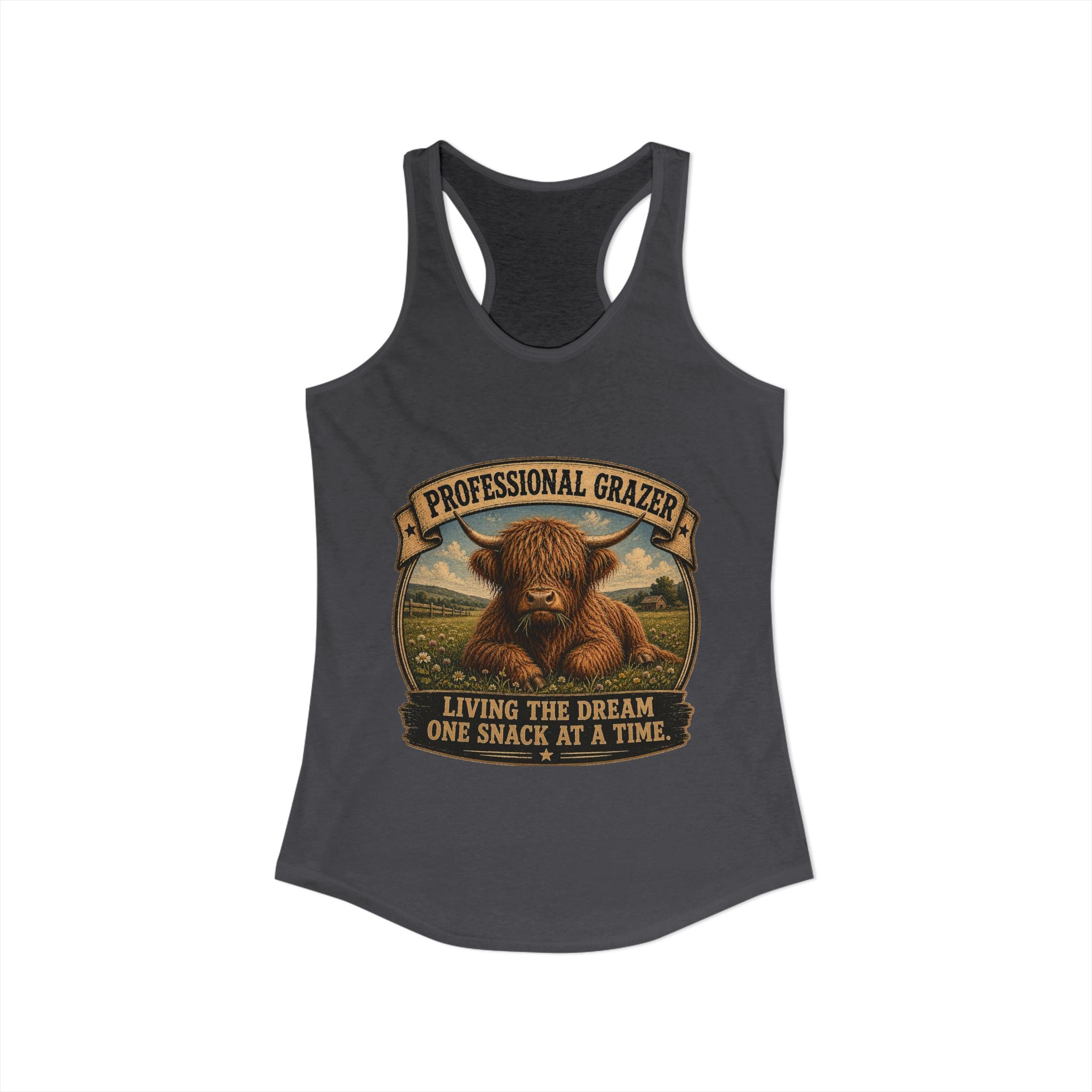 Professional Gazer Highland Cow Women's Ideal Racerback Tank