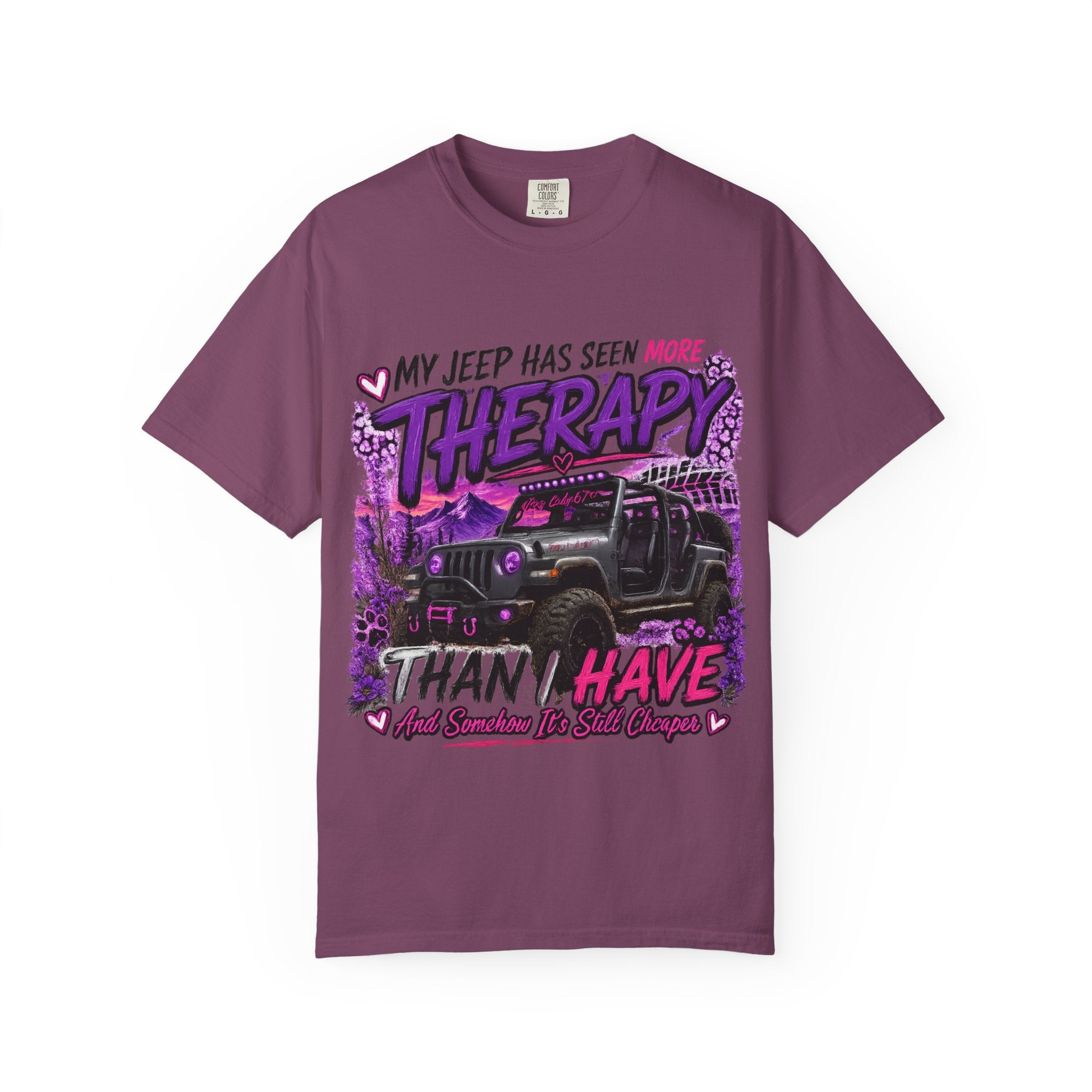 Jeep Therapy T-Shirt — My Jeep Has Seen More Therapy Than I Have Off-Road Tee