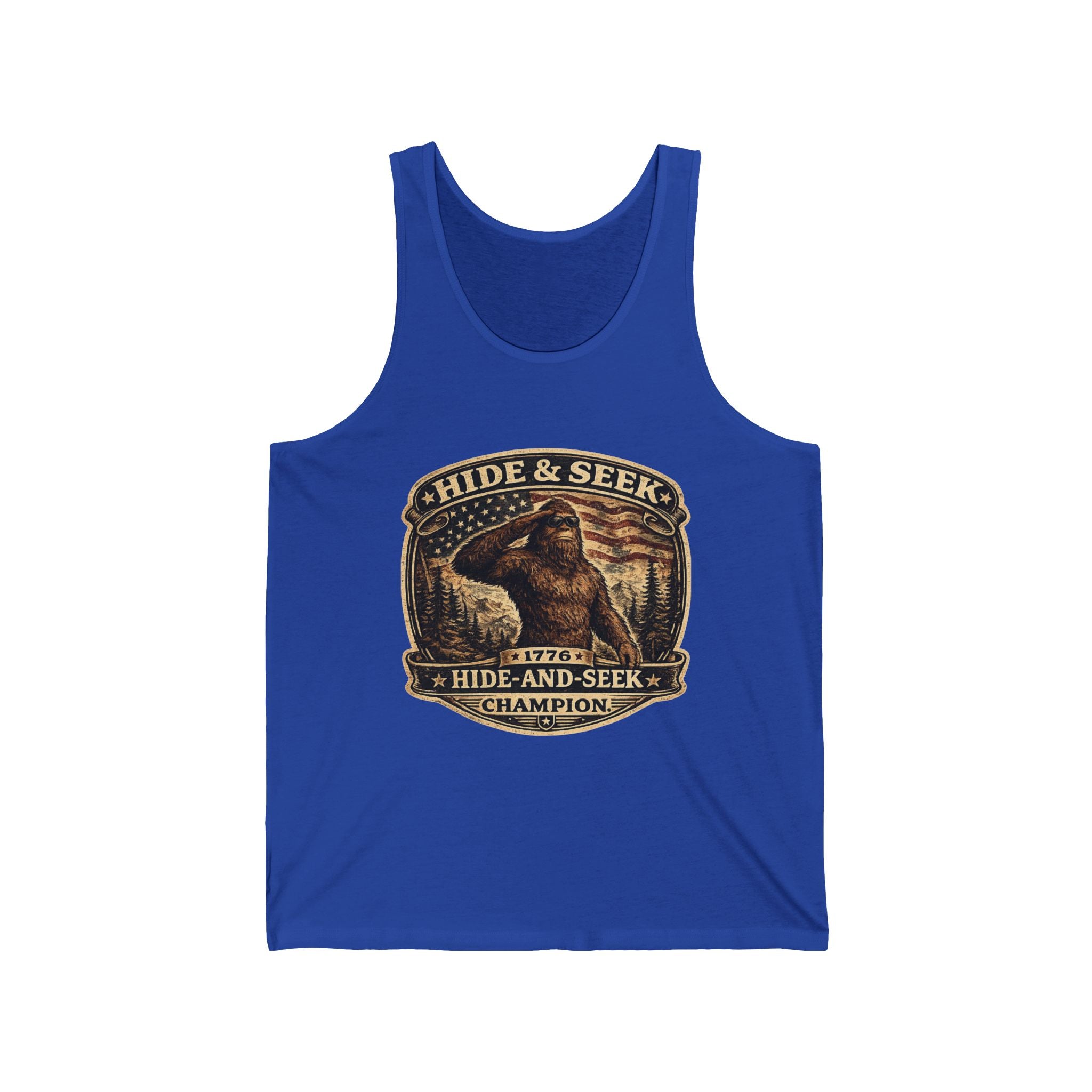 Hide & Seek Champion Tank Top - Bigfoot Sasquatch Vintage Graphic