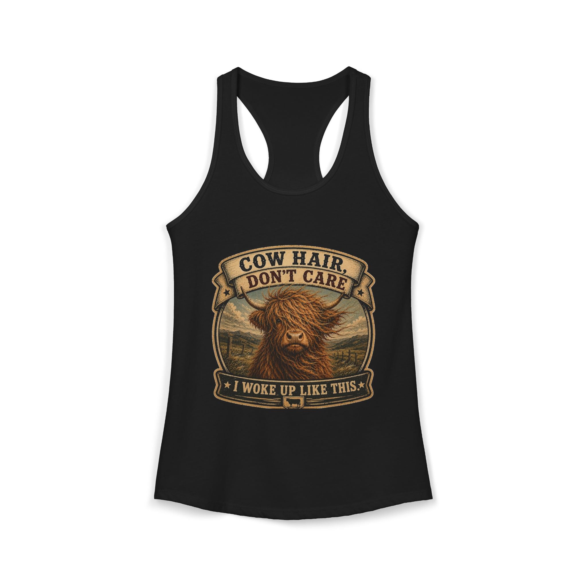 Cow Hair Don't Care Women's Ideal Racerback Tank