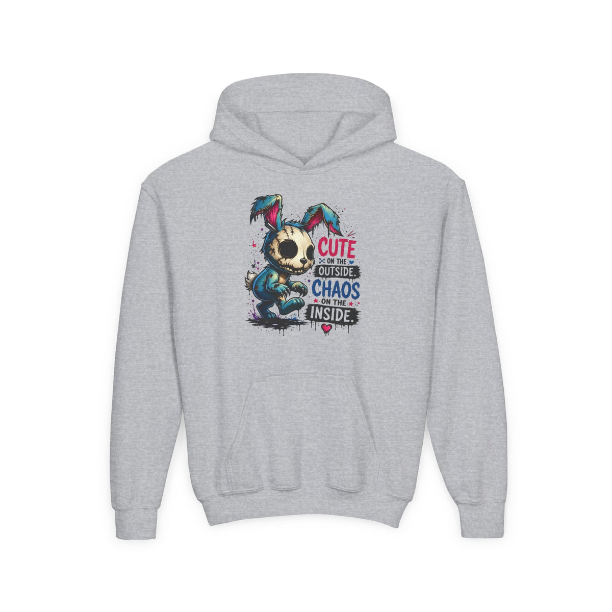 Cute on the Outside Choas on the Inside Youth Heavy Blend Hooded Sweatshirt
