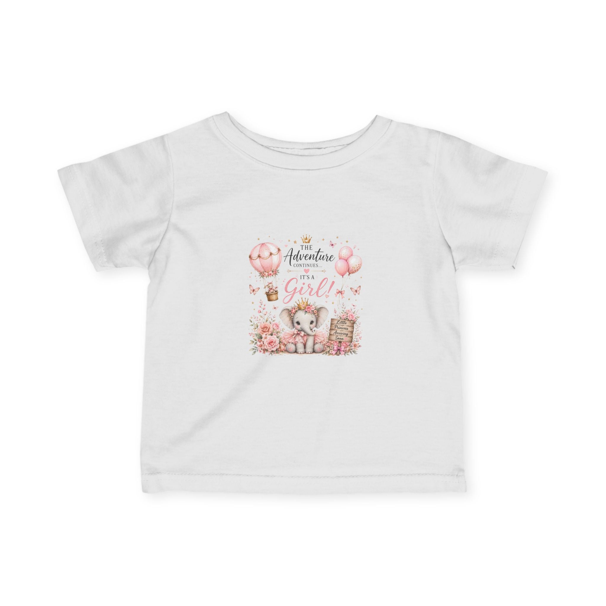 "Adventure Awaits Little Girl" Pink Balloon Nursery Baby Shirt - Infant Tee