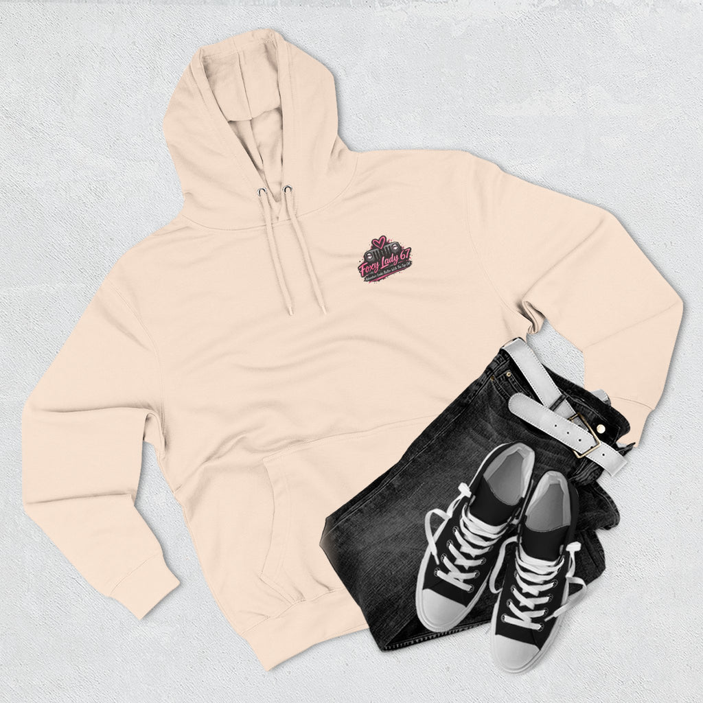 Let's Get Naked Jeep (design on front and back) Three-Panel Fleece Hoodie