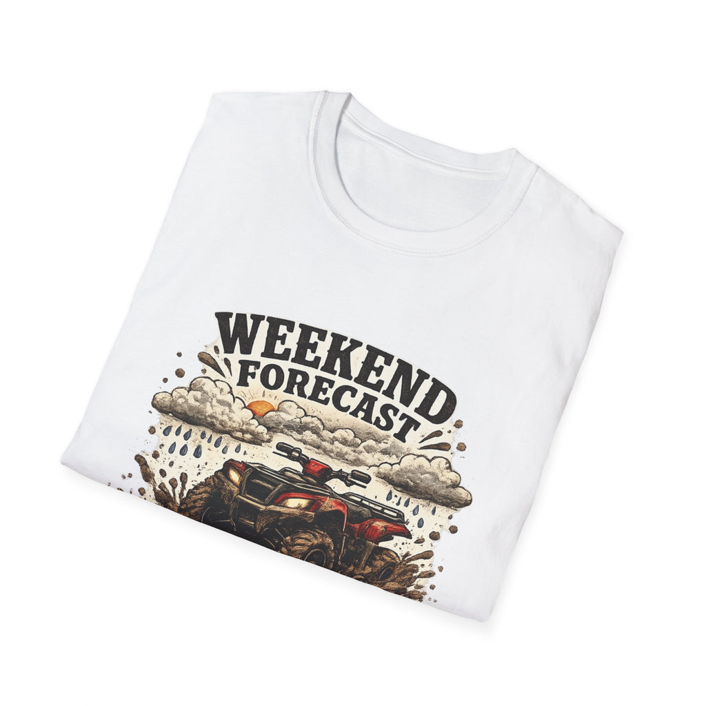 "Weekend Forecast: 99% Chance of Mud" ATV Off-Road Dirt Riding Tee — T-Shirt