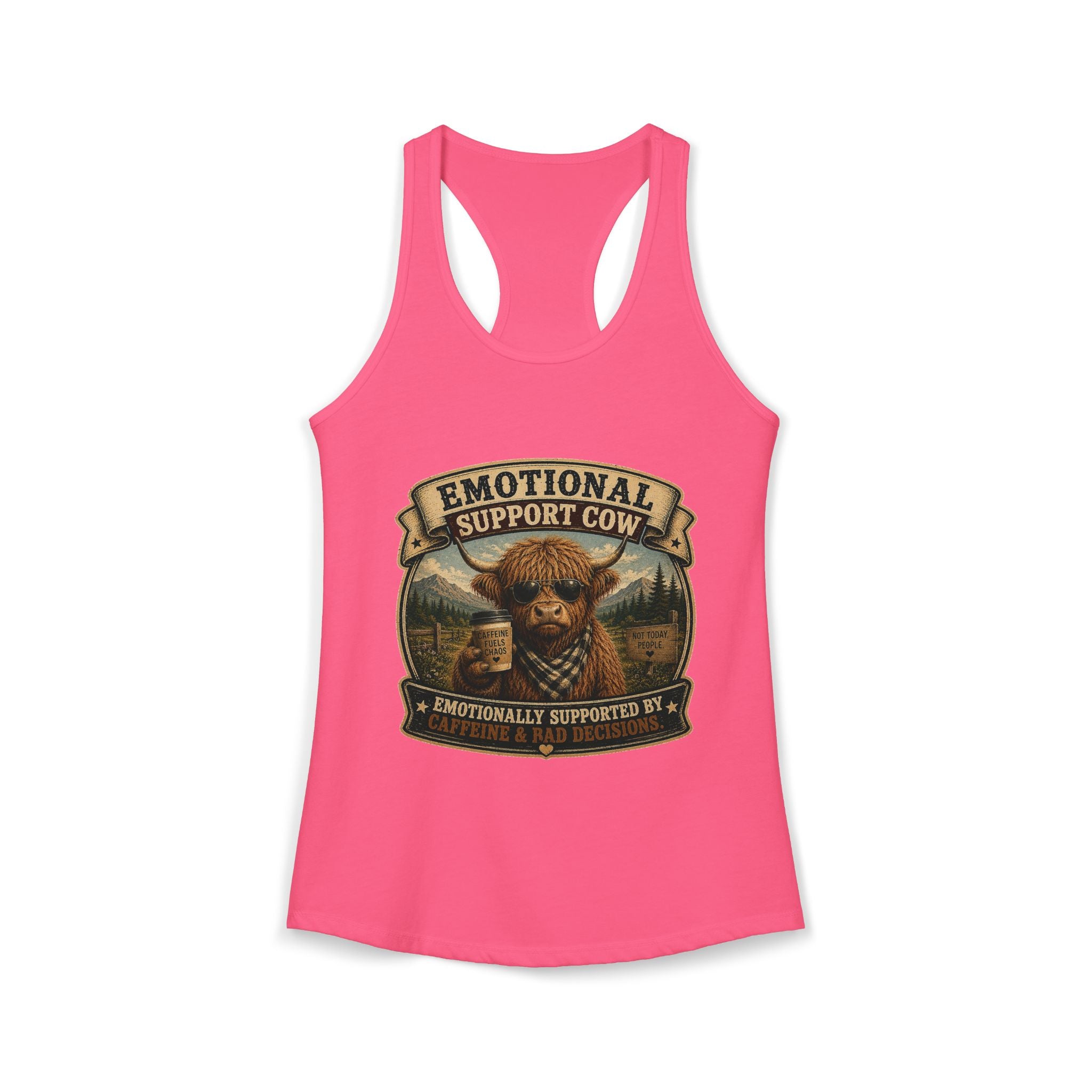 Emotional Support Cow Women's Ideal Racerback Tank
