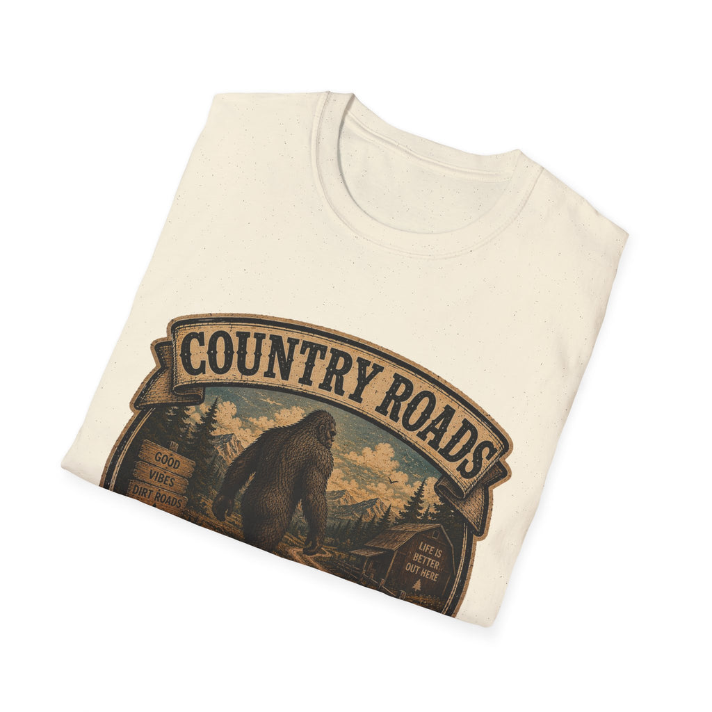 Country Roads T-Shirt — Vintage Bigfoot Scenic Travel Tee