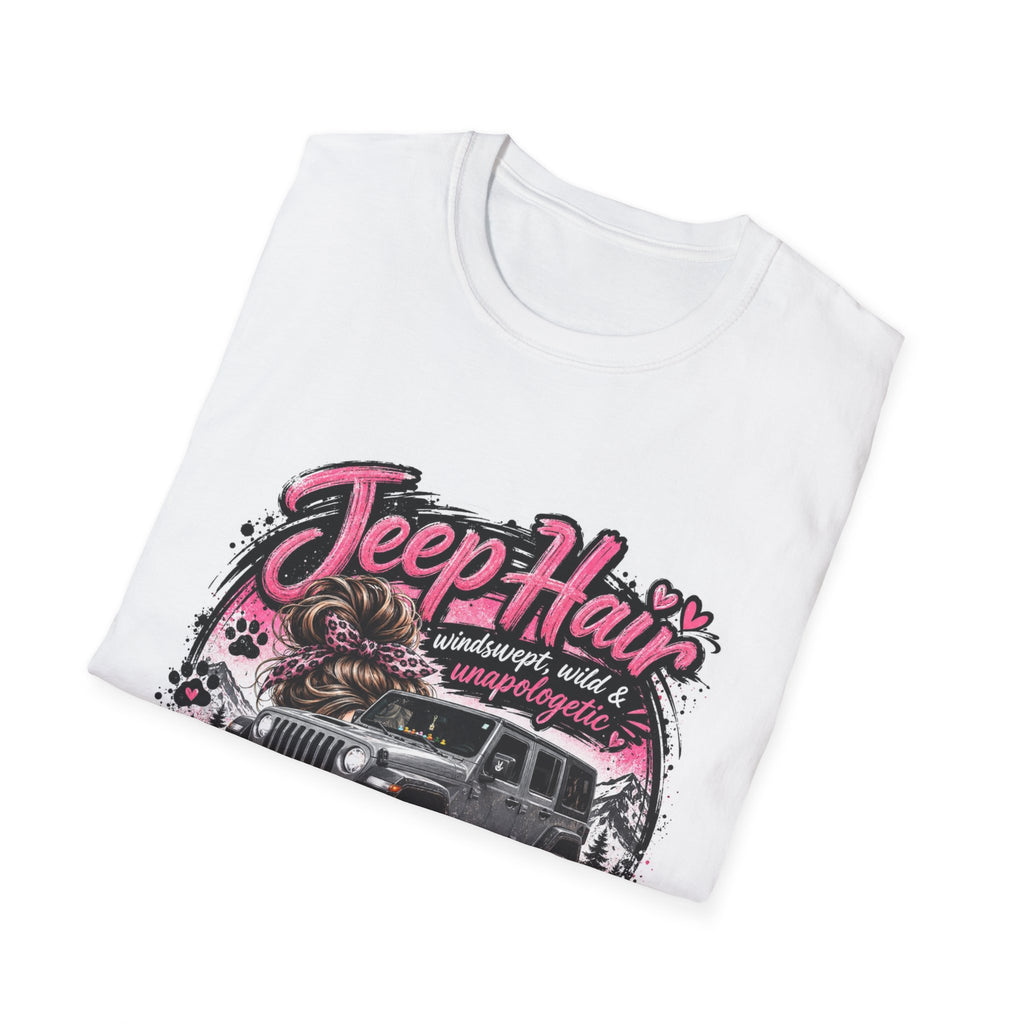 Jeep Hair Don't Care (Pink) Unisex Softstyle T-Shirt