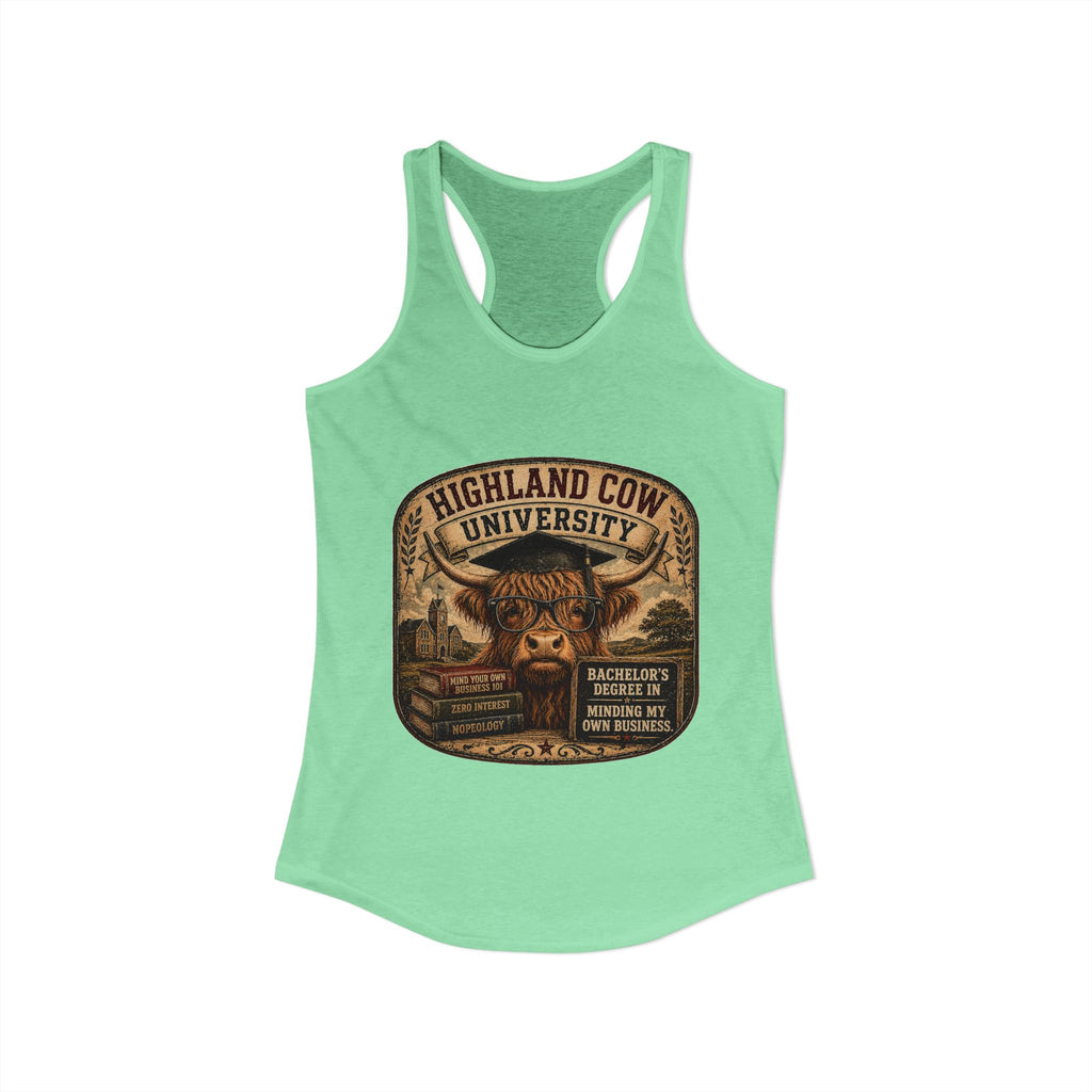 Highland Cow University Women's Ideal Racerback Tank