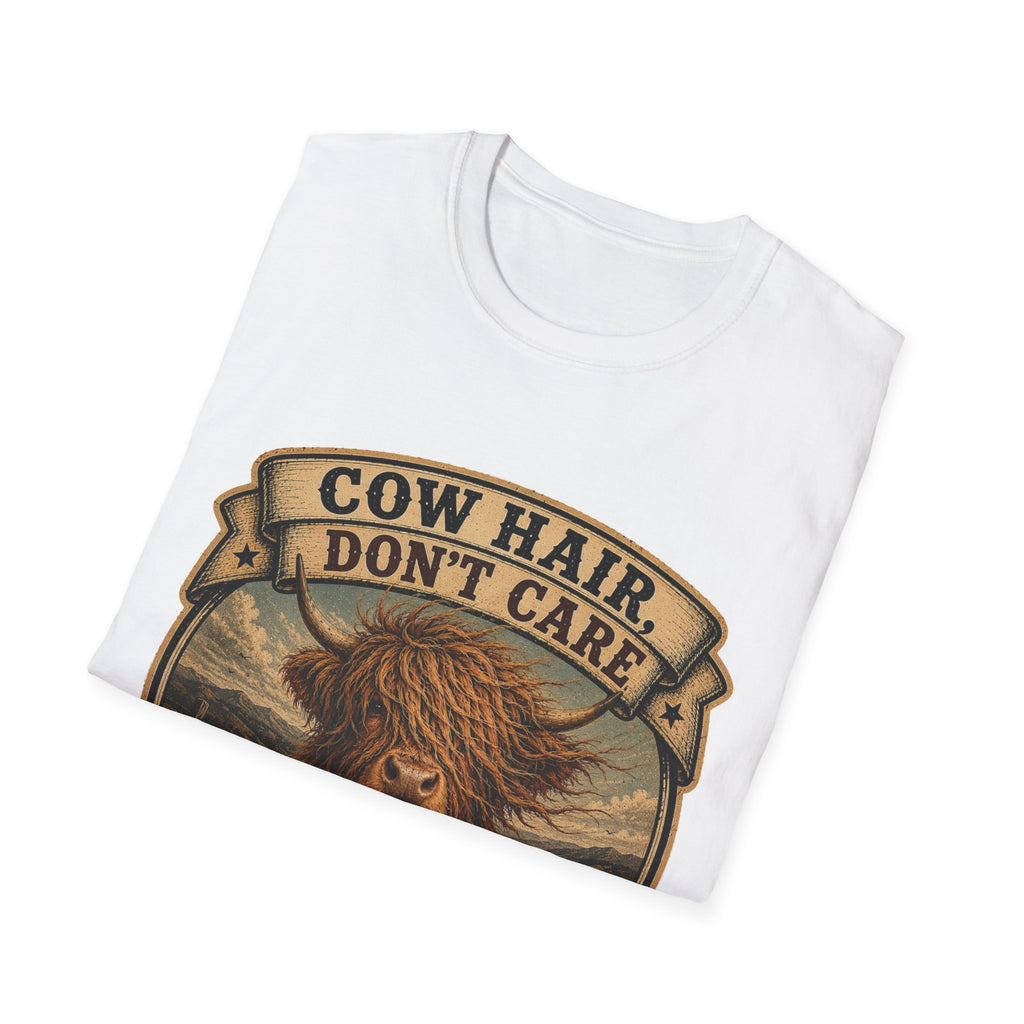 Cow Hair Don't Care Highland Cow - Unisex Softstyle T-Shirt