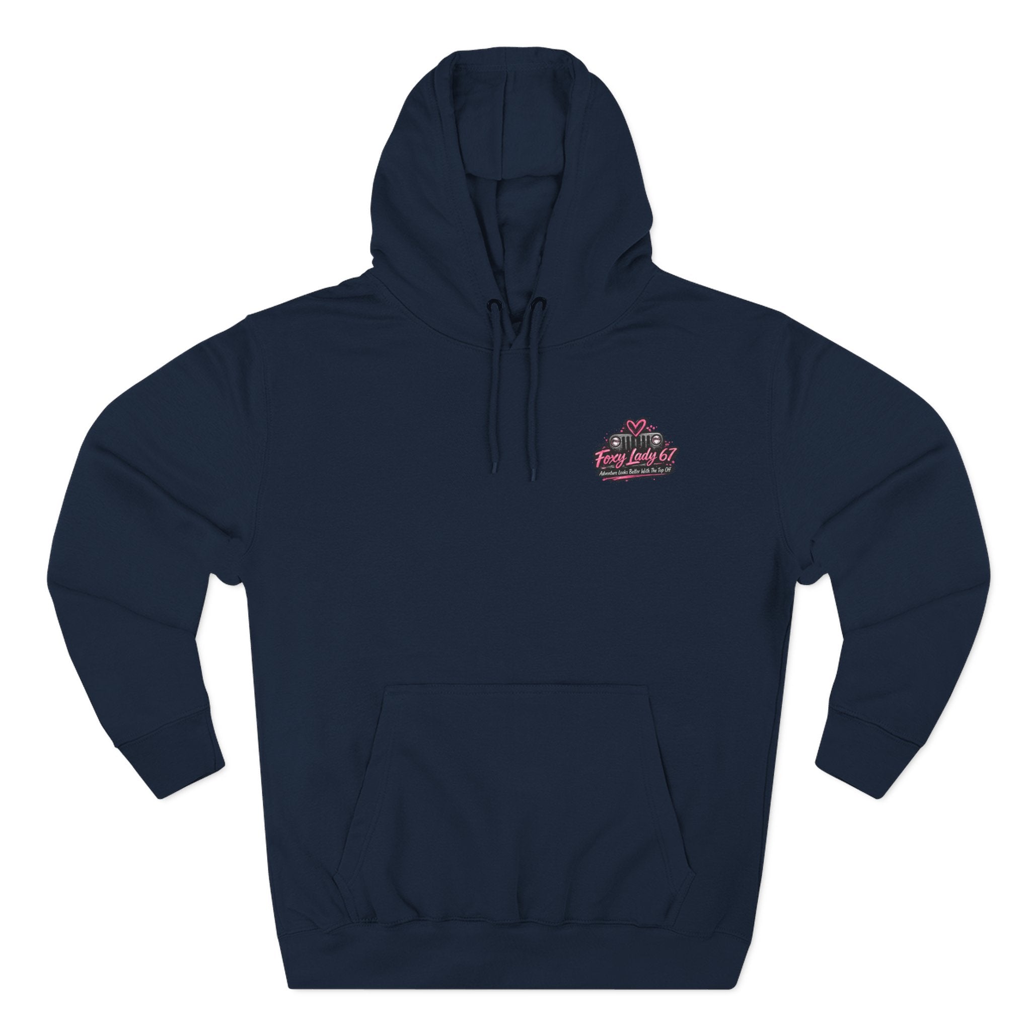 Let's Get Naked Jeep (design on front and back) Three-Panel Fleece Hoodie