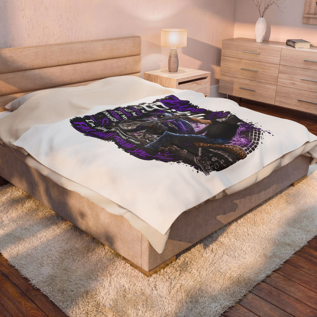 Bye Bitch Motorcycle Velveteen Plush Blanket
