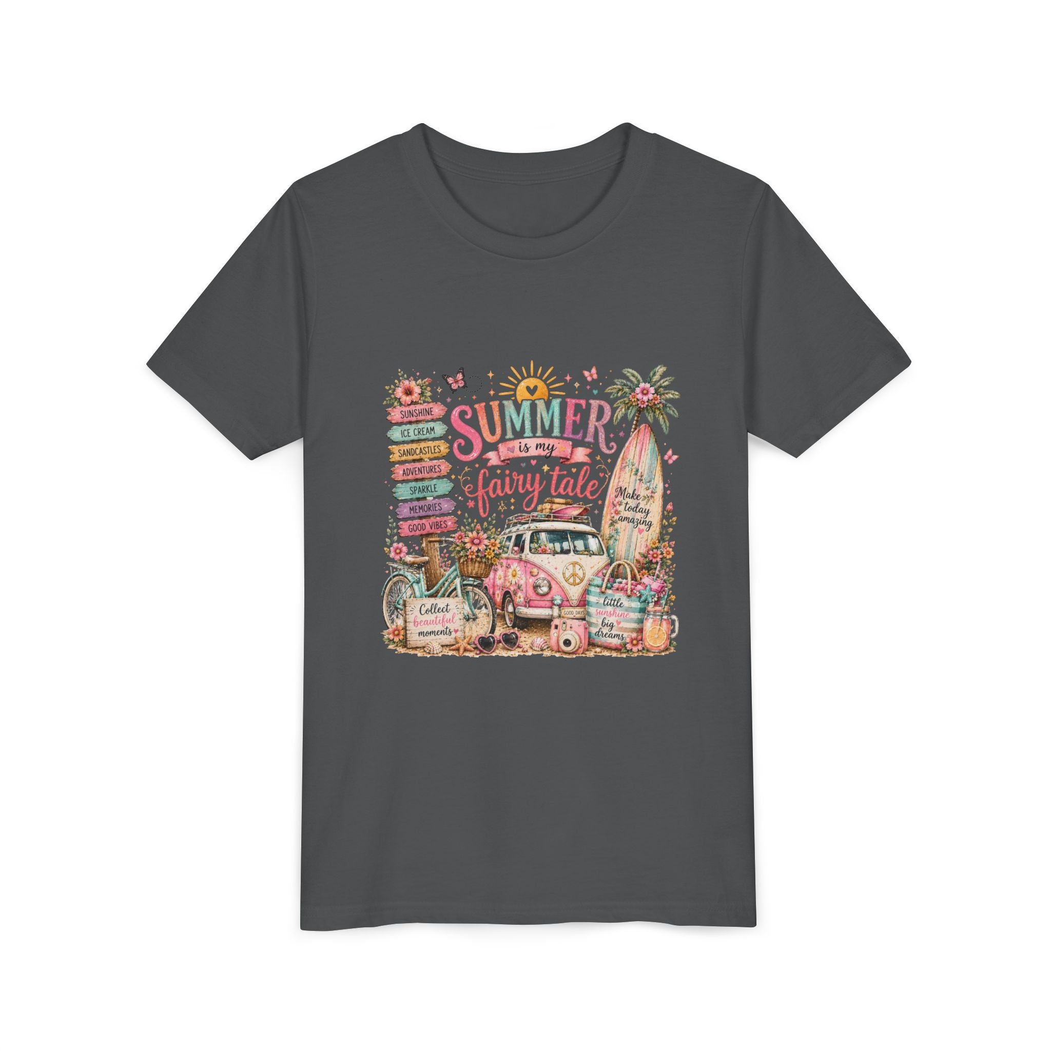 'Summer Fairy Tale' Retro Van Surf Graphic - Youth Tee