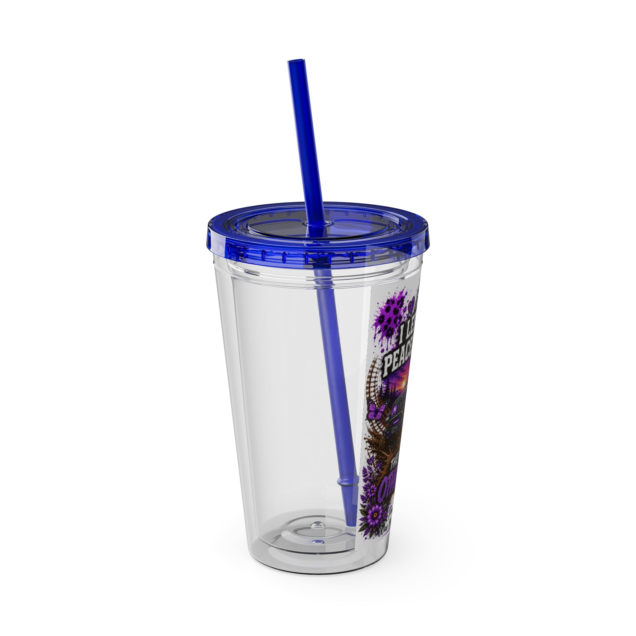 "I Left for a Peaceful Drive, The Mud Had Other Plans" Off‑Road Jeep Travel Cup — 16oz Tumbler with Straw