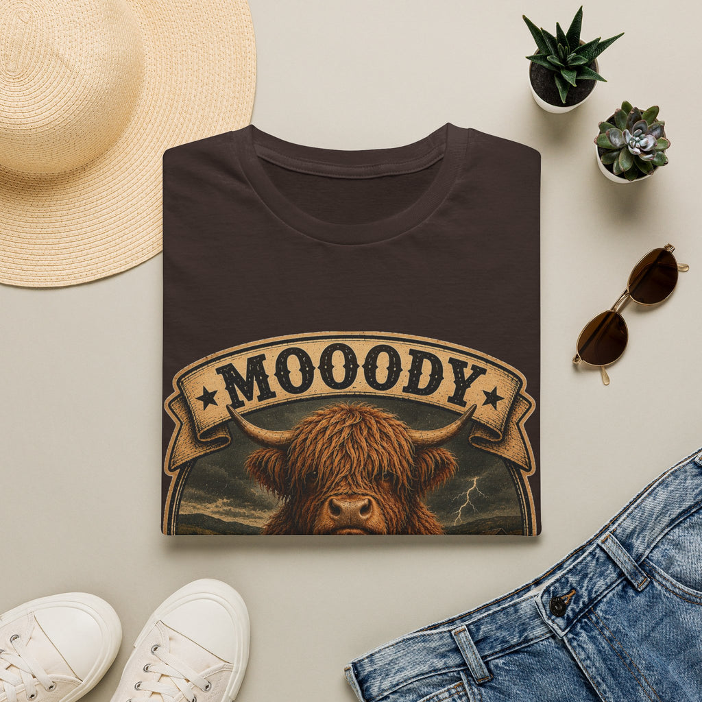 Moody Today's Forecast Highland Cow Unisex Softstyle T-Shirt