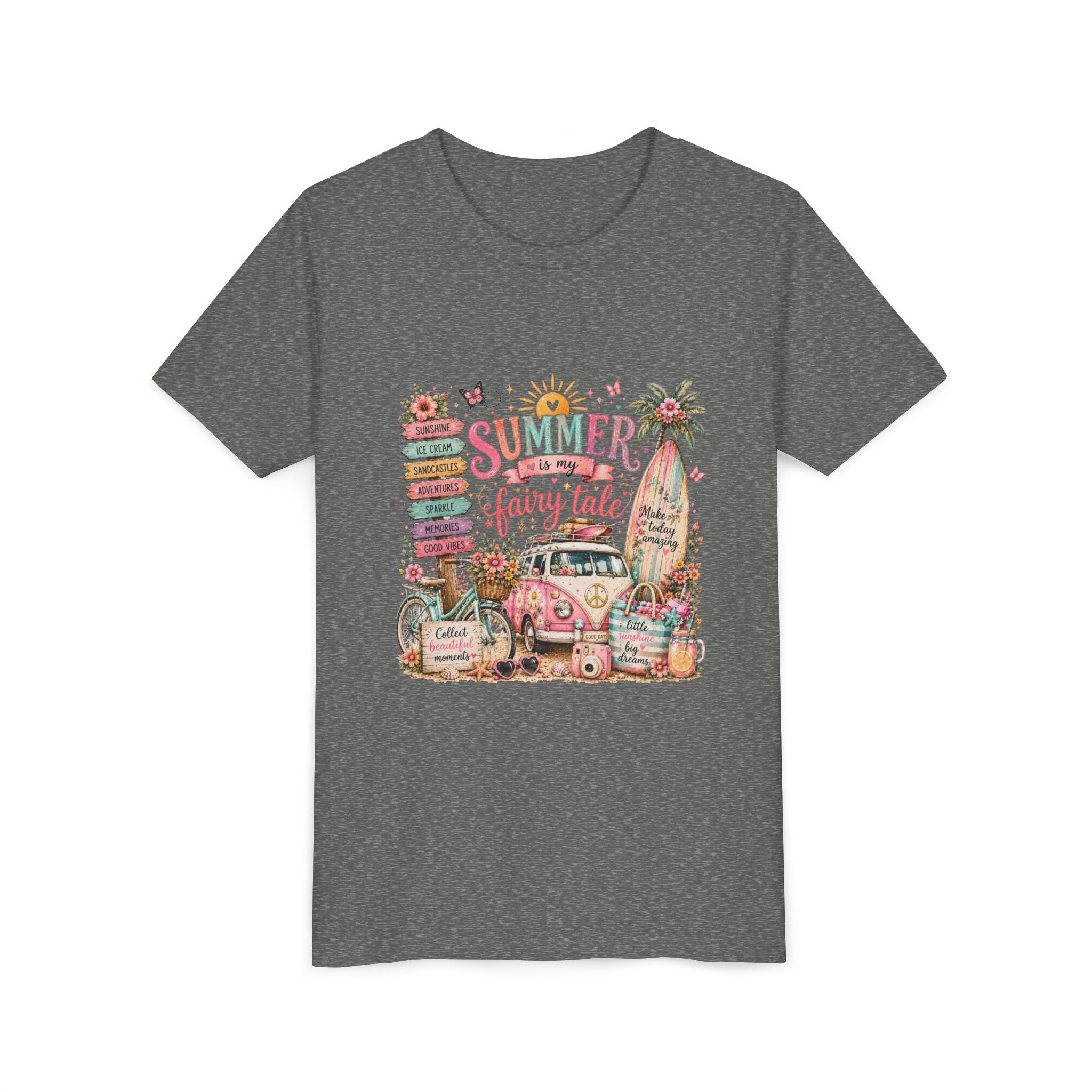 'Summer Fairy Tale' Retro Van Surf Graphic - Youth Tee