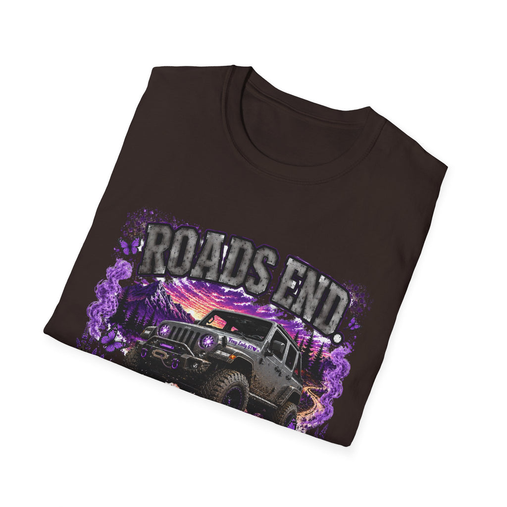 Roads End Jeep (Purple) Unisex Softstyle T-Shirt