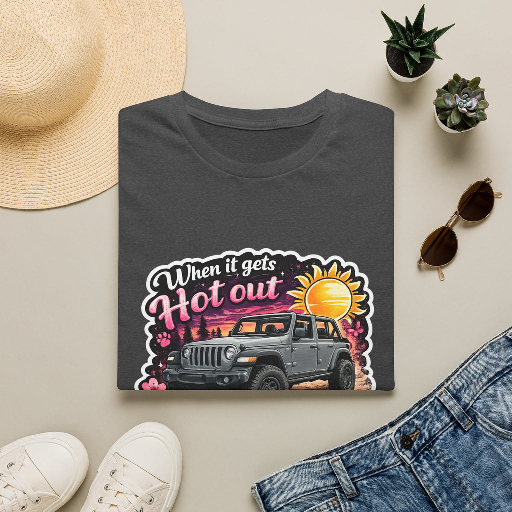 When It Gets Hot Out Jeep (Pink) Unisex Softstyle T-Shirt