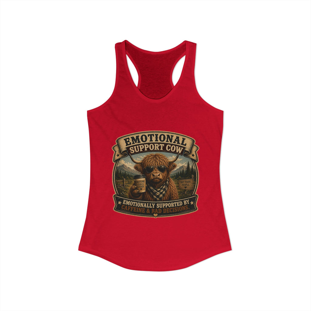 Emotional Support Cow Women's Ideal Racerback Tank