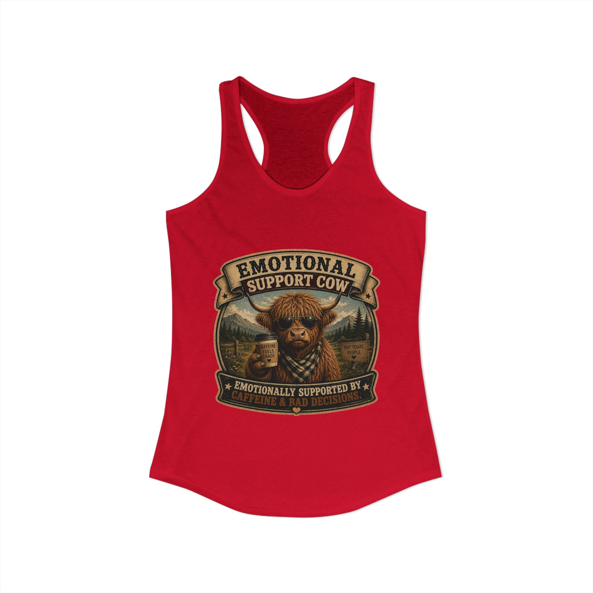 Emotional Support Cow Women's Ideal Racerback Tank