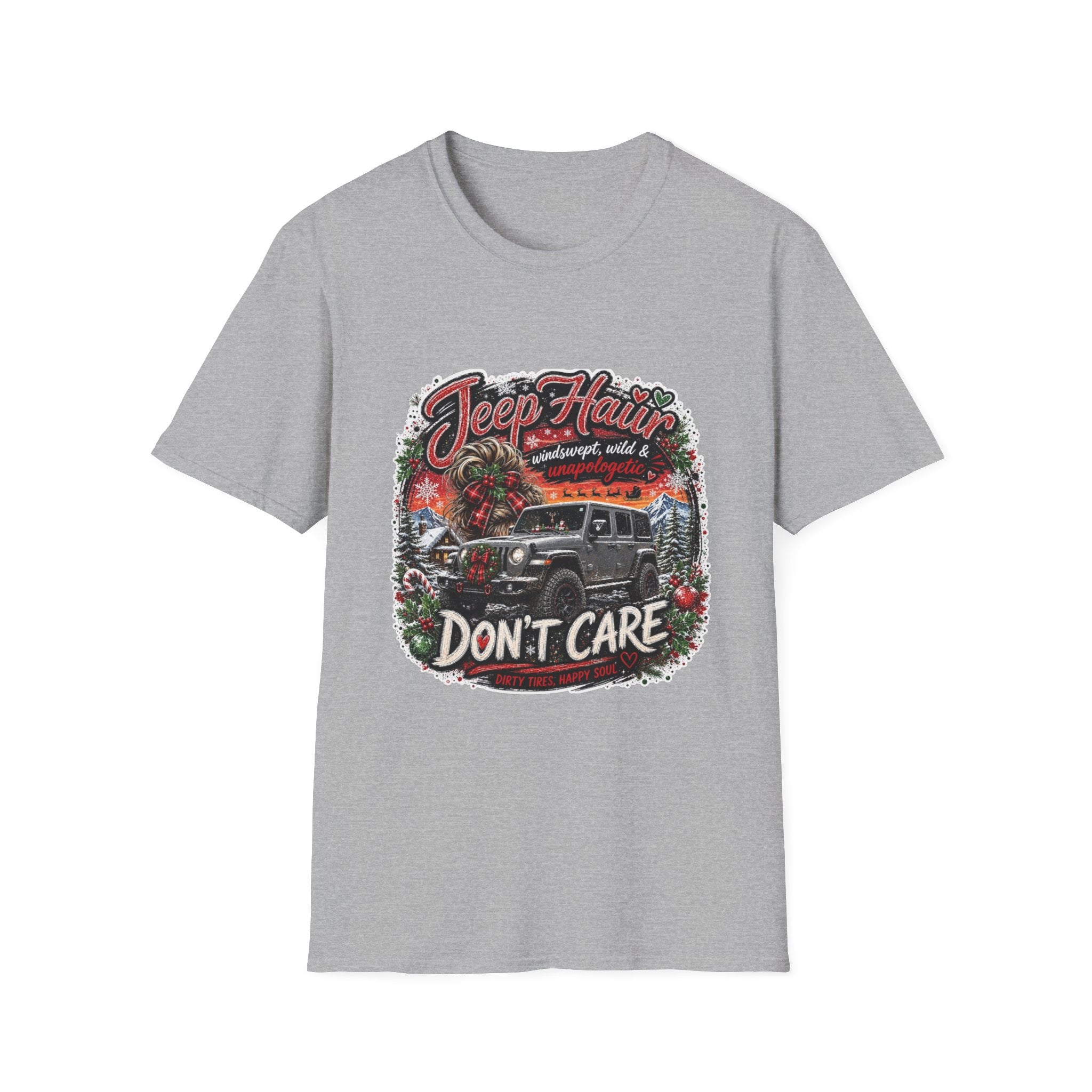 Jeep Hair Don’t Care T‑Shirt — Vintage Off‑Road Adventure Graphic Tee