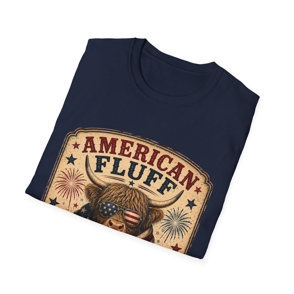 American Fluff Highland Cow Unisex Softstyle T-Shirt