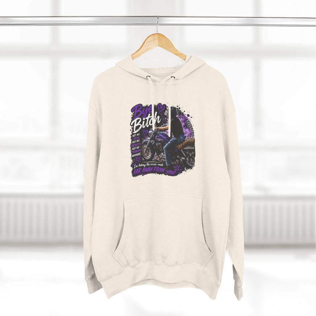 "Bitch" Retro Motorcycle Pullover — Biker Babe Graphic Hoodie
