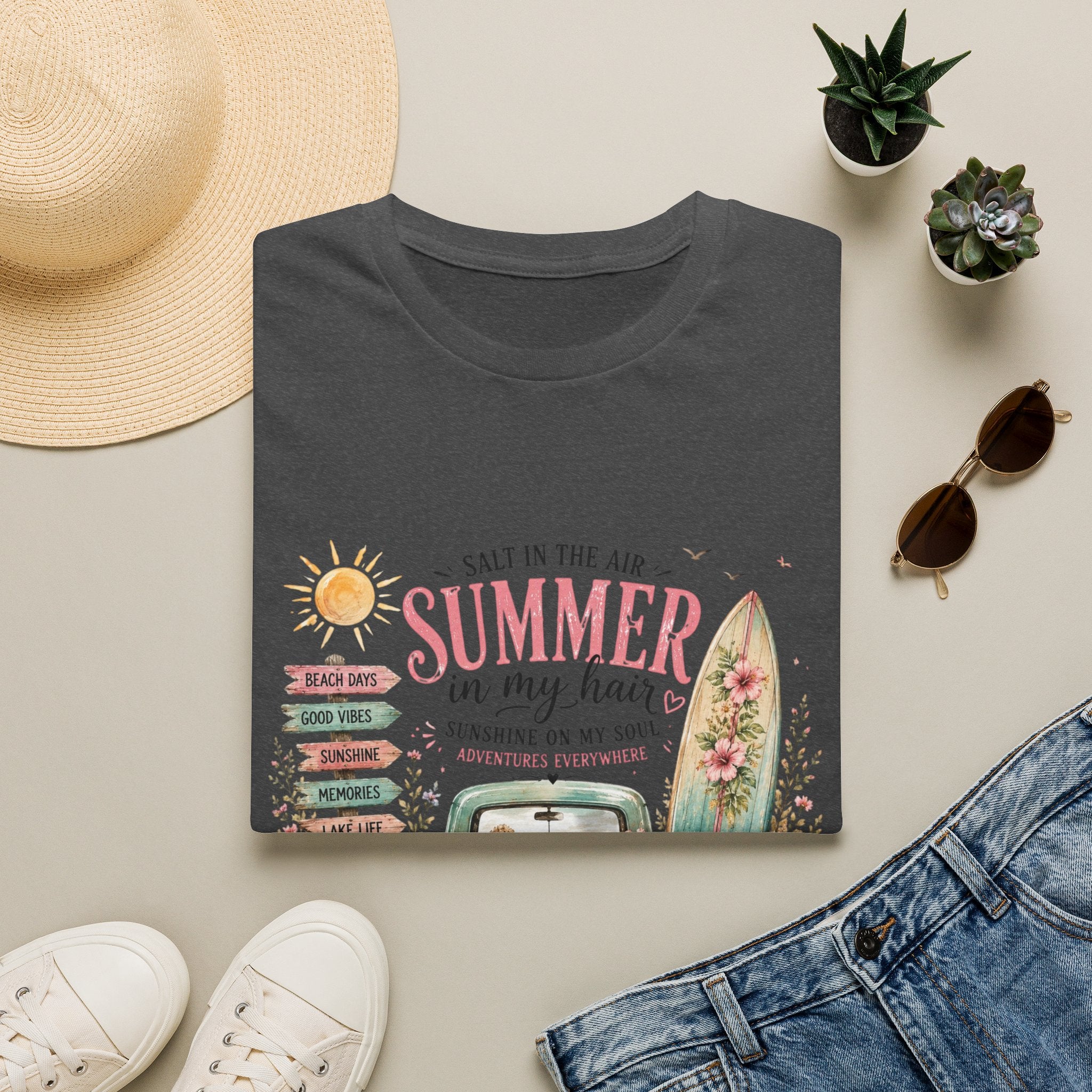Summer in My Hair T-Shirt — 'Salt in the Air' Beach Vintage Surf Tee