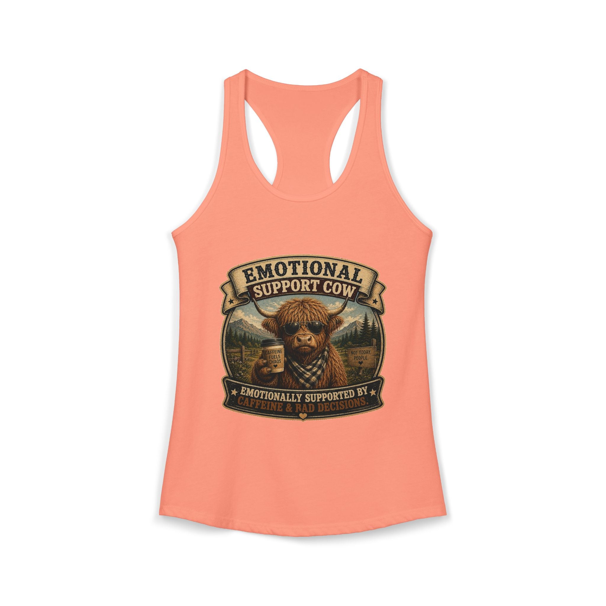 Emotional Support Cow Women's Ideal Racerback Tank