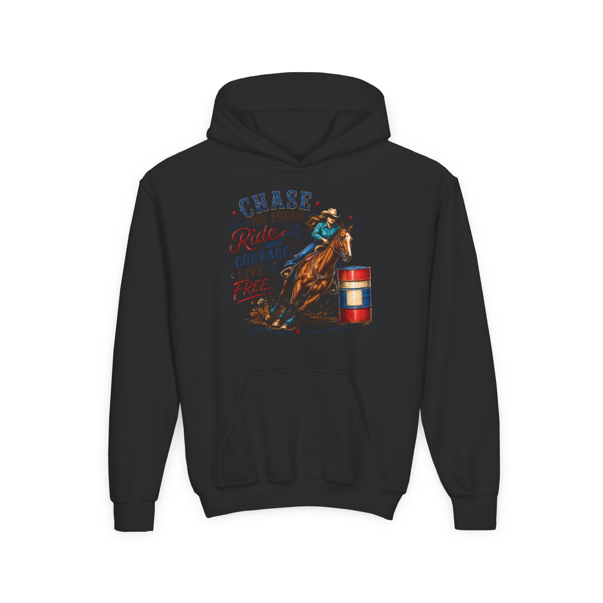 Chase the Dream with Courage Youth Heavy Blend Hooded Sweatshirt