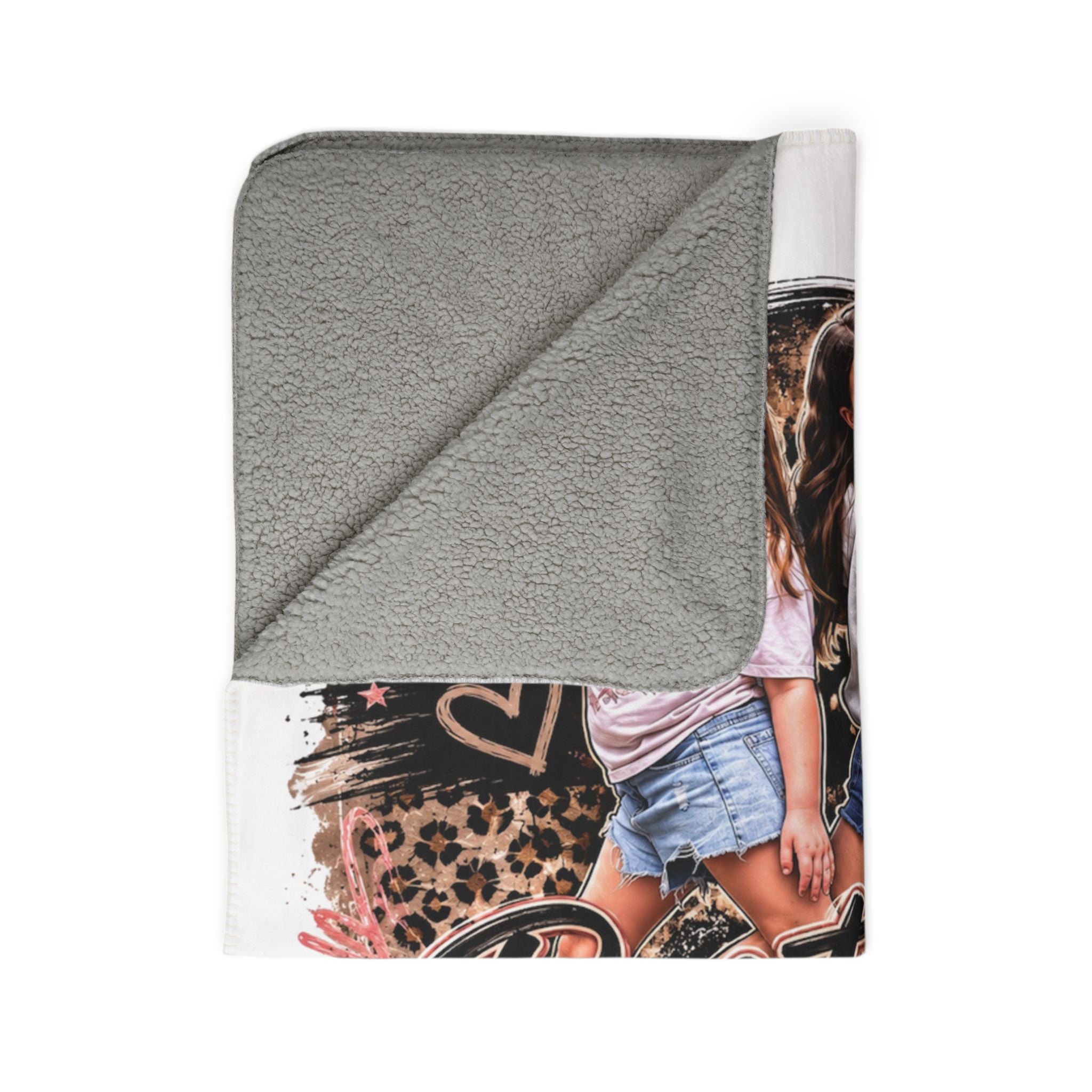 "Partners in Crime Since Day One" Personalized Photo Cozy Throw — Fleece Sherpa Blanket