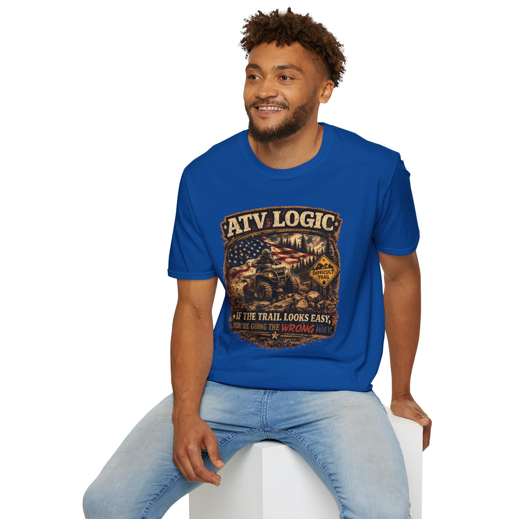 ATV Logic T‑Shirt — American Flag Off‑Road ATV Graphic Tee